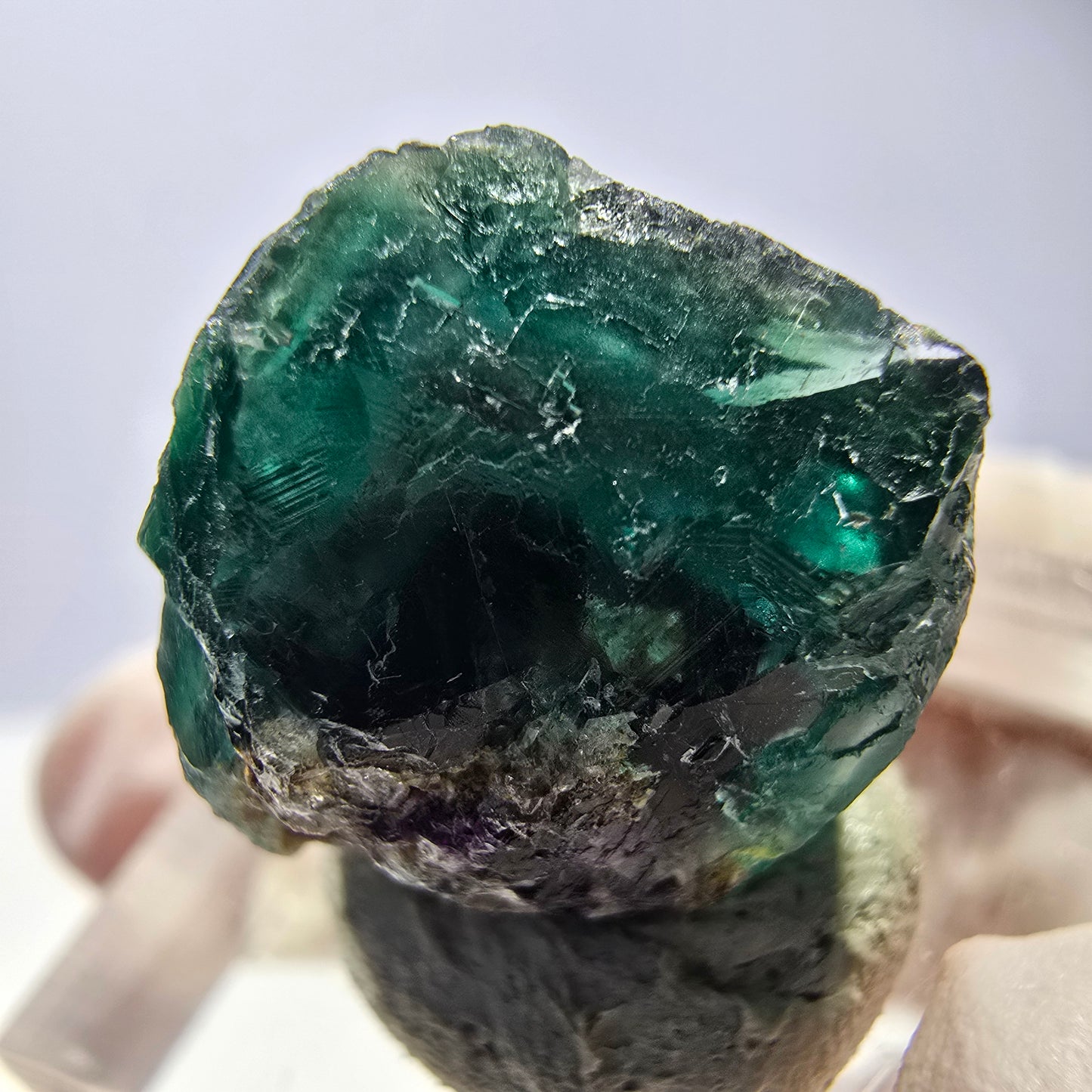 Klarer Phantom Fluorit Würfel parkettiert, grün Okorusu, Namibia 17*15*12mm
