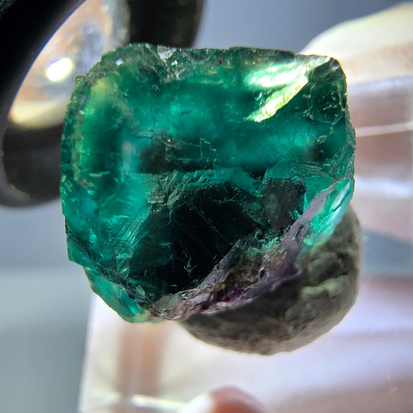 Klarer Phantom Fluorit Würfel parkettiert, grün Okorusu, Namibia 17*15*12mm