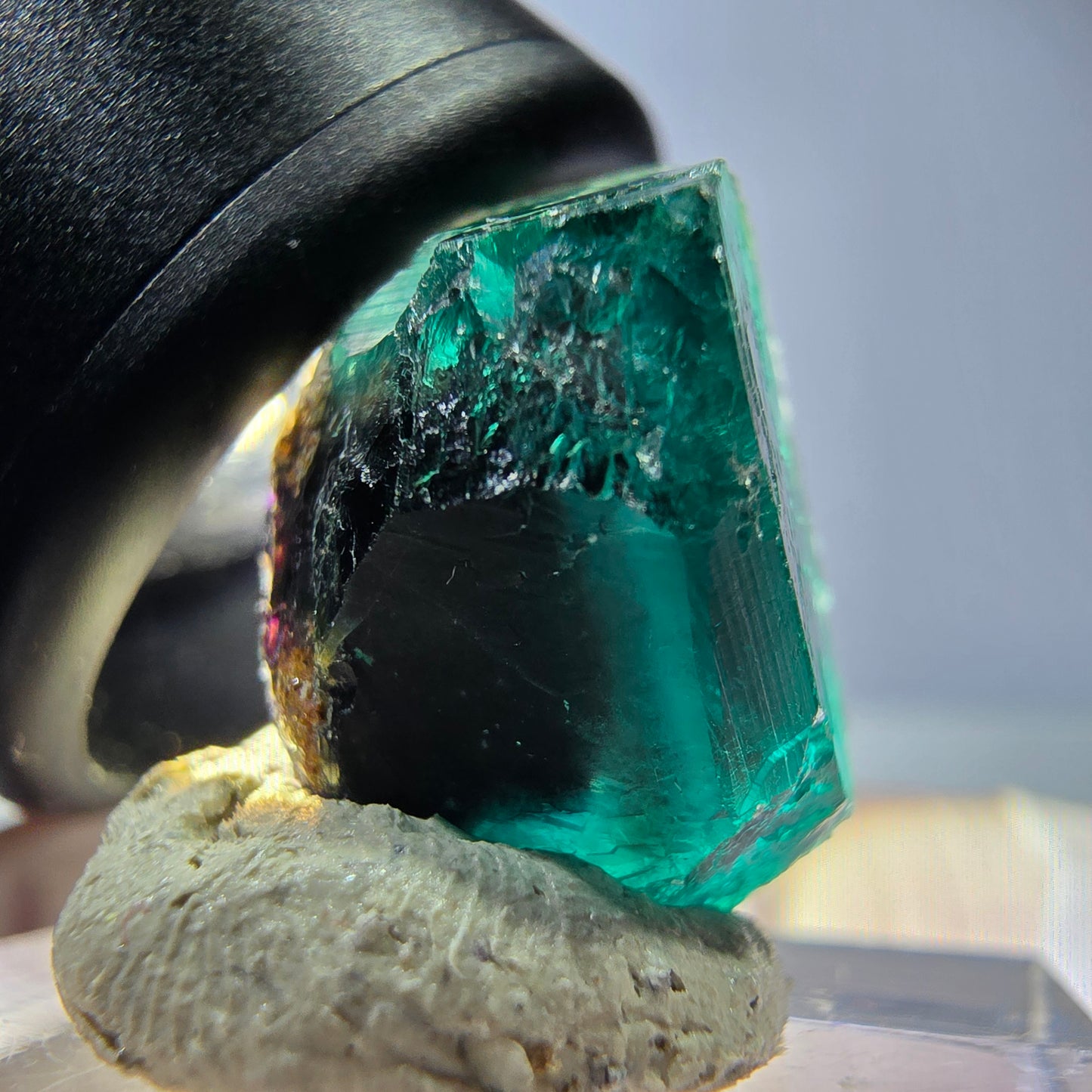 Klarer Phantom Fluorit Würfel parkettiert, grün Okorusu, Namibia 17*15*12mm