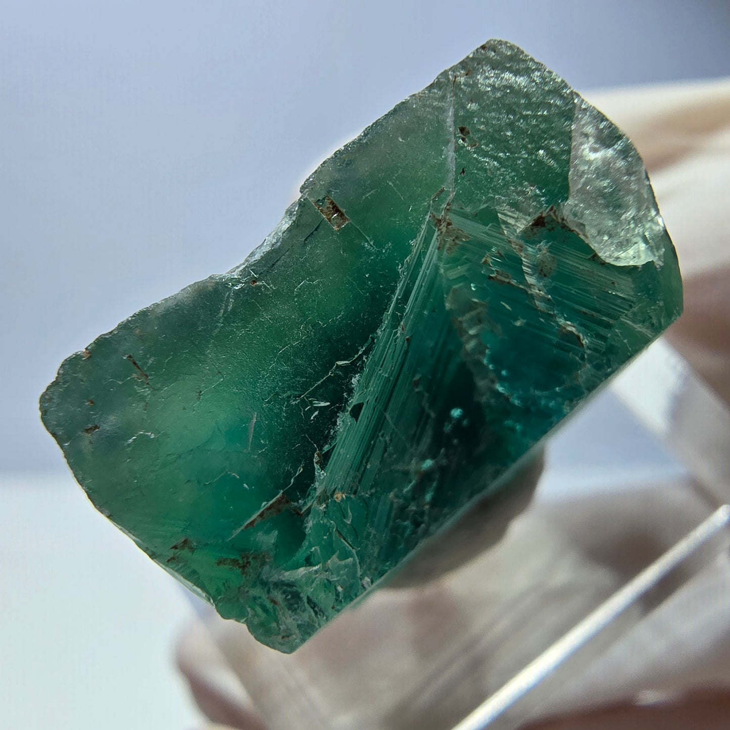 Klarer Phantom Fluorit Würfel parkettiert, grün Okorusu, Namibia 20*18*11mm