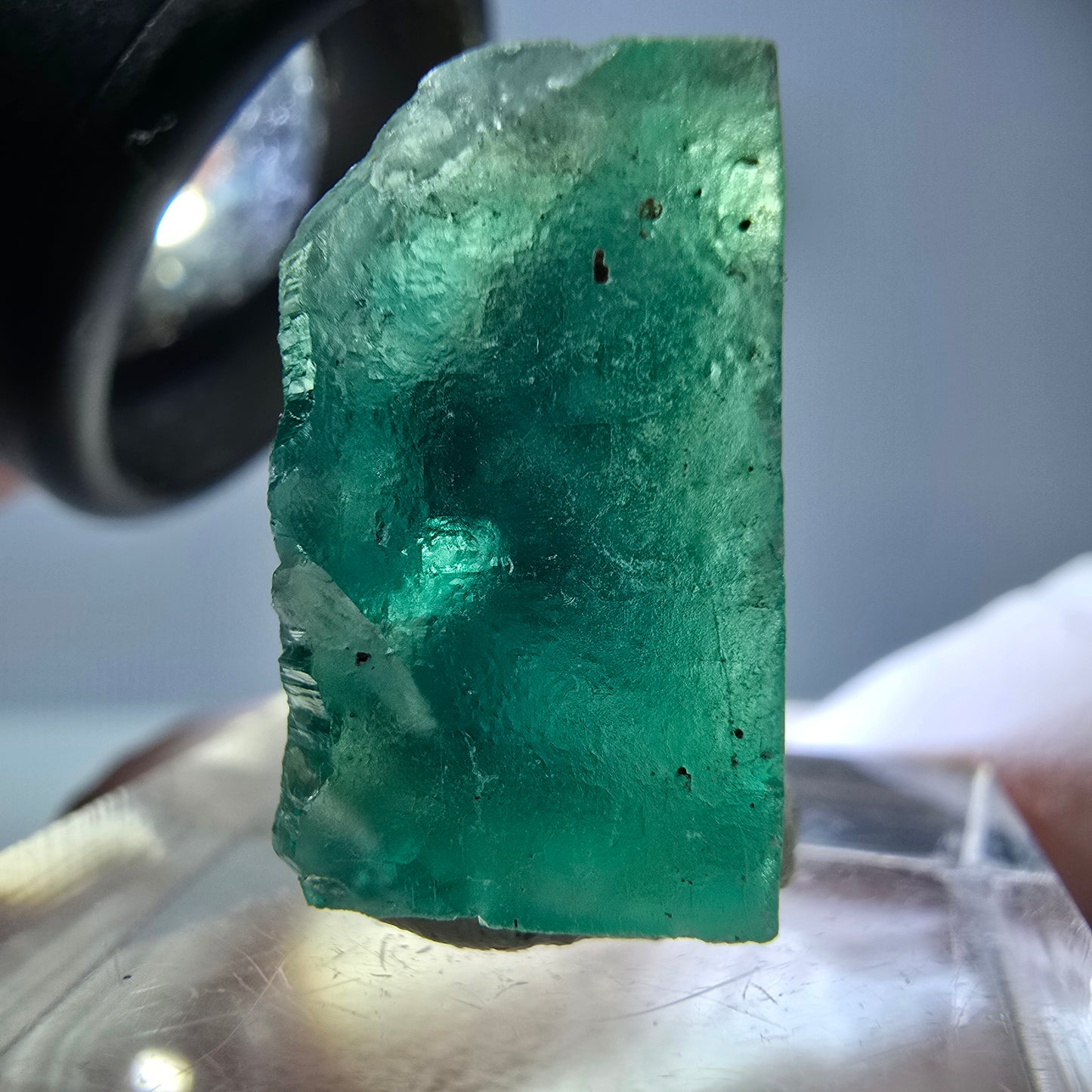 Klarer Phantom Fluorit Würfel parkettiert, grün Okorusu, Namibia 20*18*11mm