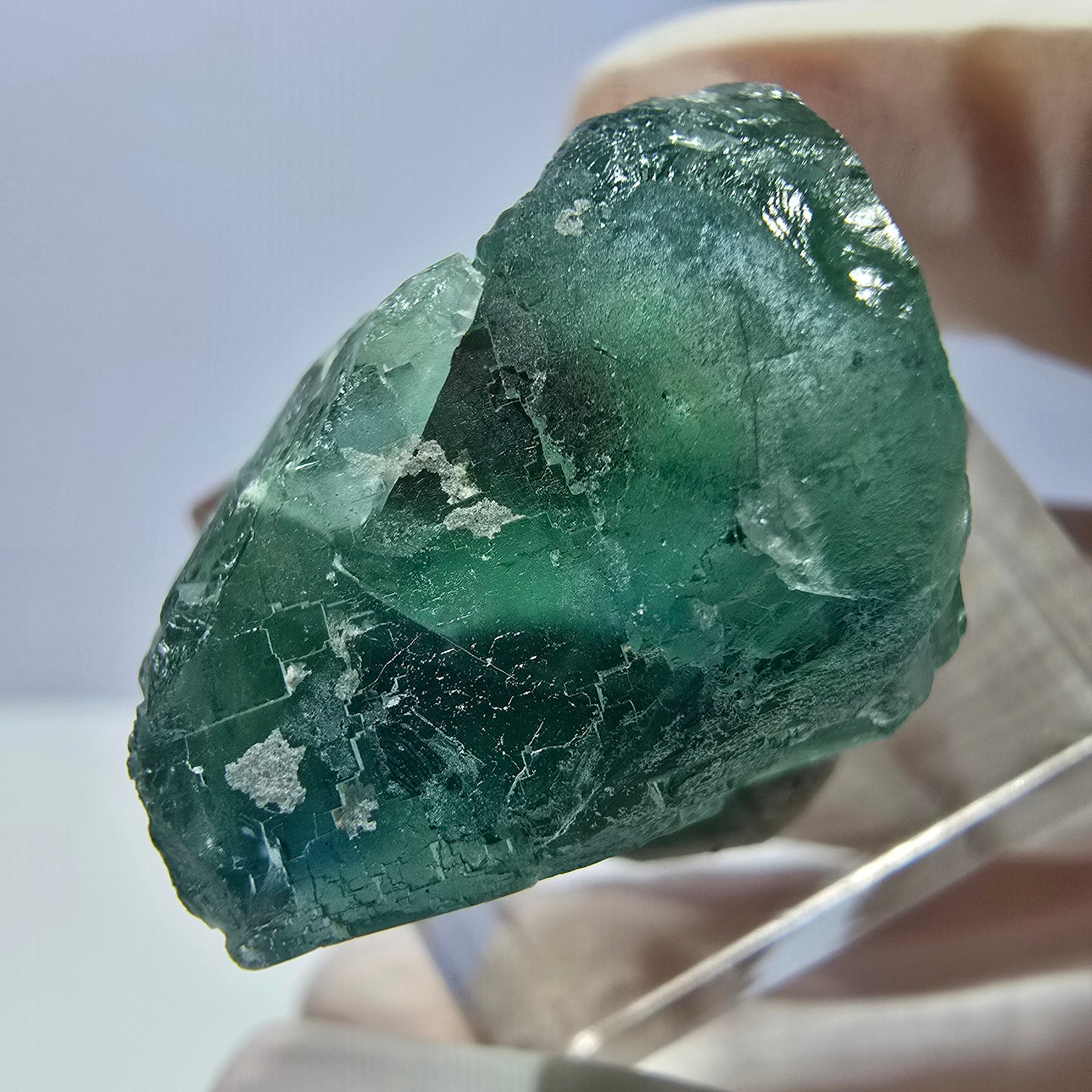 Klarer Phantom Fluorit Würfel parkettiert, grün Okorusu, Namibia 21*20*19mm
