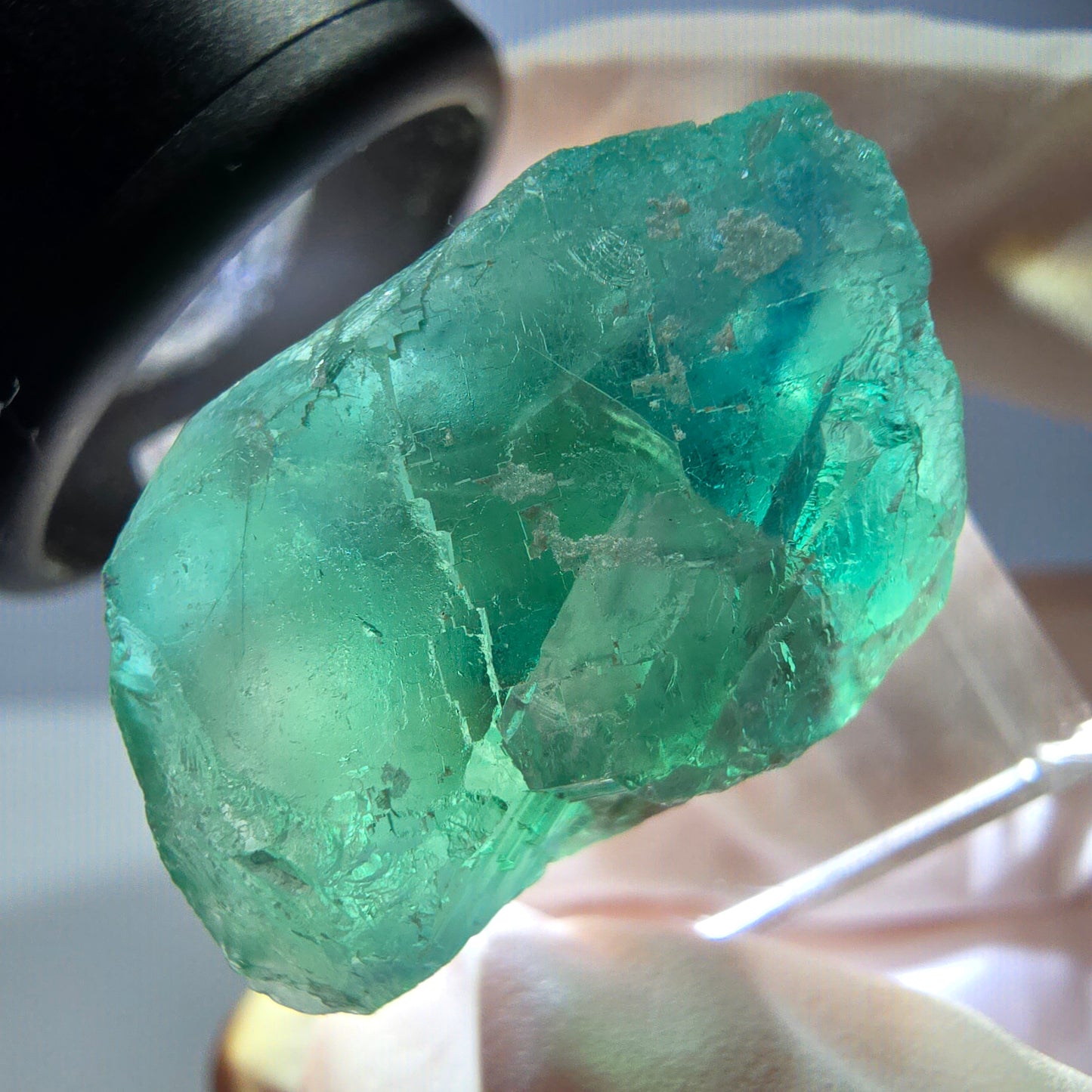 Klarer Phantom Fluorit Würfel parkettiert, grün Okorusu, Namibia 21*20*19mm