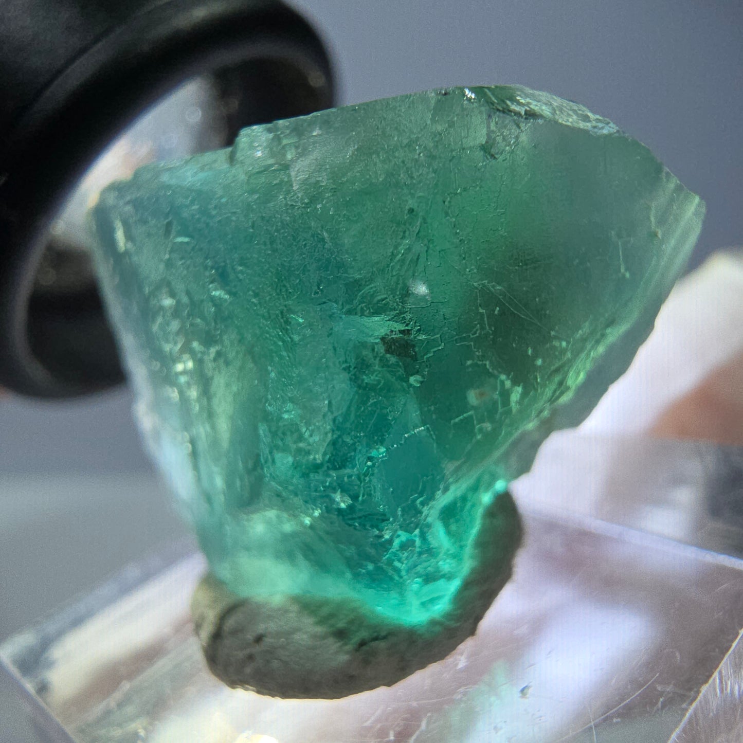 Klarer Phantom Fluorit Würfel parkettiert, grün Okorusu, Namibia 21*20*19mm