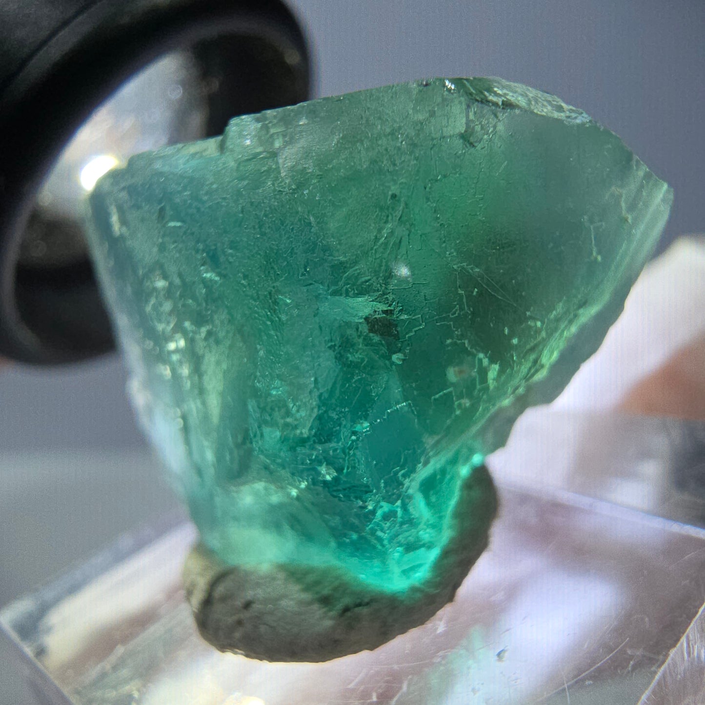 Klarer Phantom Fluorit Würfel parkettiert, grün Okorusu, Namibia 21*20*19mm