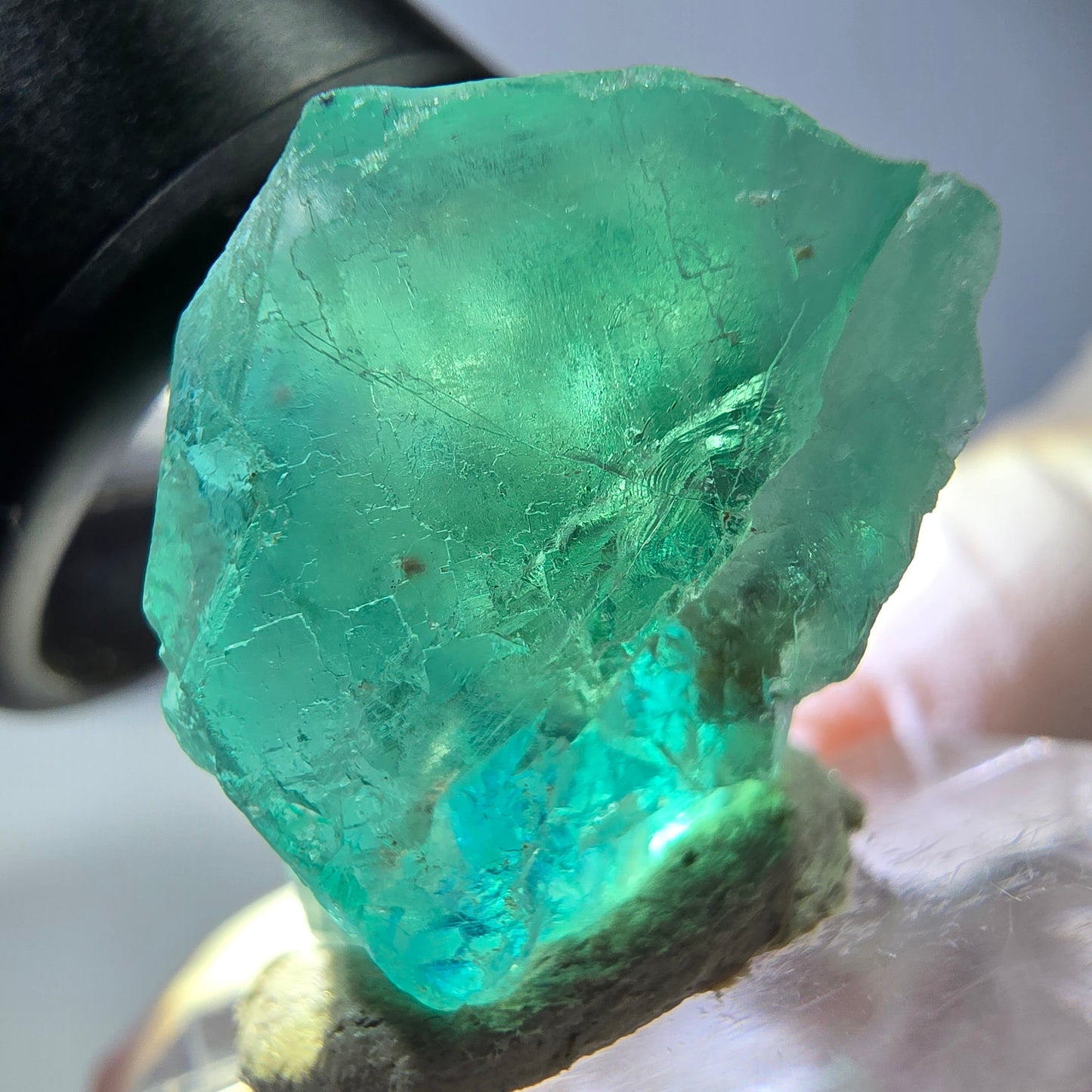 Klarer Phantom Fluorit Würfel parkettiert, grün Okorusu, Namibia 21*20*19mm