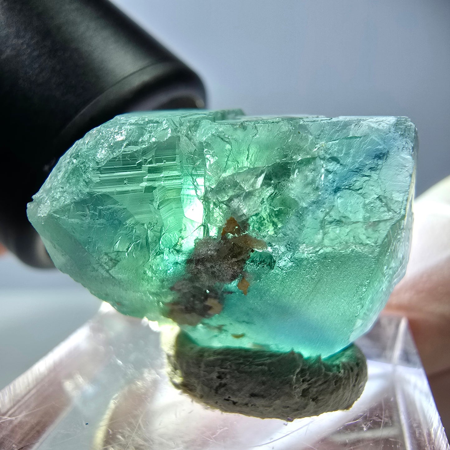 Klarer Phantom Fluorit Würfel parkettiert, grün Okorusu, Namibia 21*20*19mm