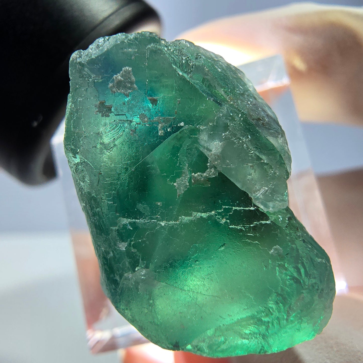 Klarer Phantom Fluorit Würfel parkettiert, grün Okorusu, Namibia 21*20*19mm