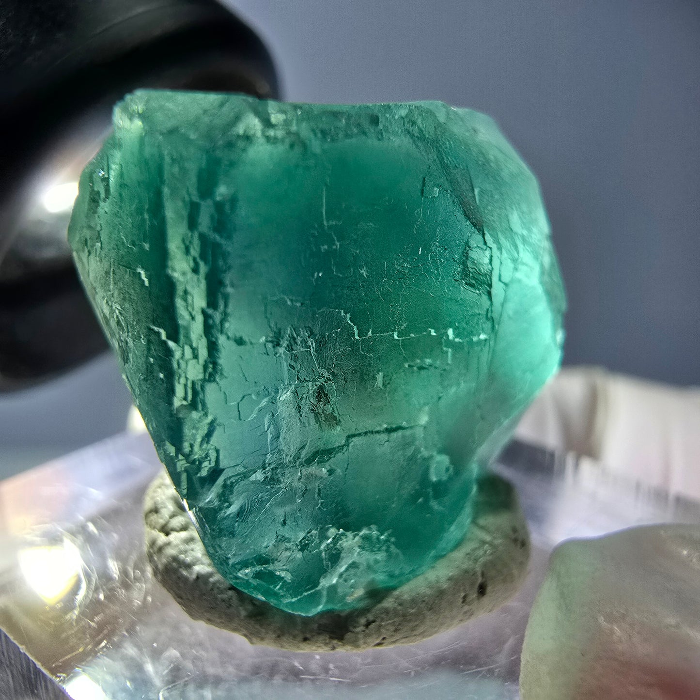 Klarer Phantom Fluorit Würfel parkettiert, grün Okorusu, Namibia 21*20*19mm