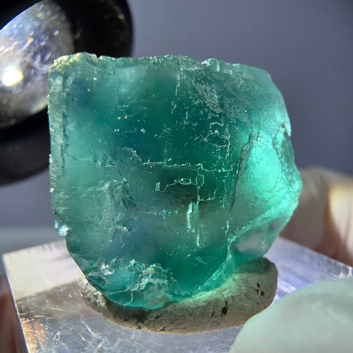 Klarer Phantom Fluorit Würfel parkettiert, grün Okorusu, Namibia 21*20*19mm