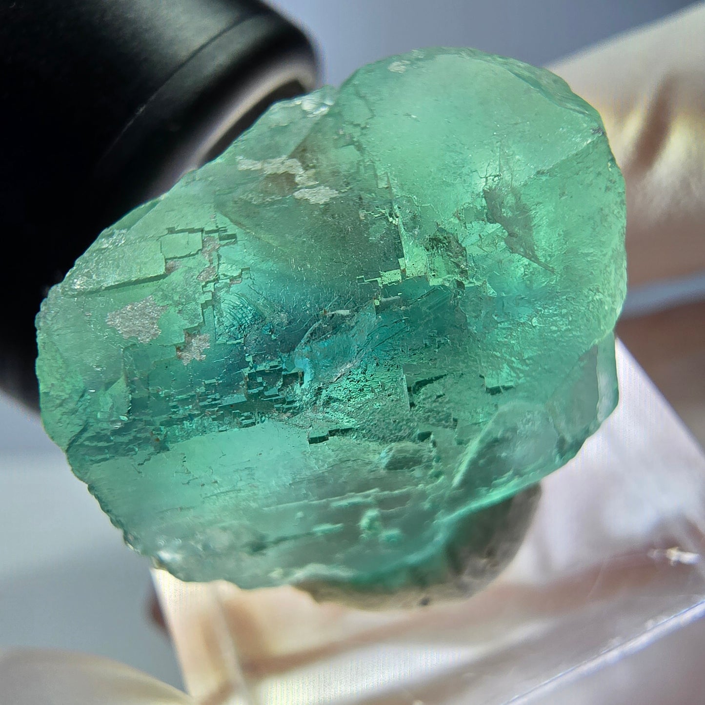 Klarer Phantom Fluorit Würfel parkettiert, grün Okorusu, Namibia 21*20*19mm