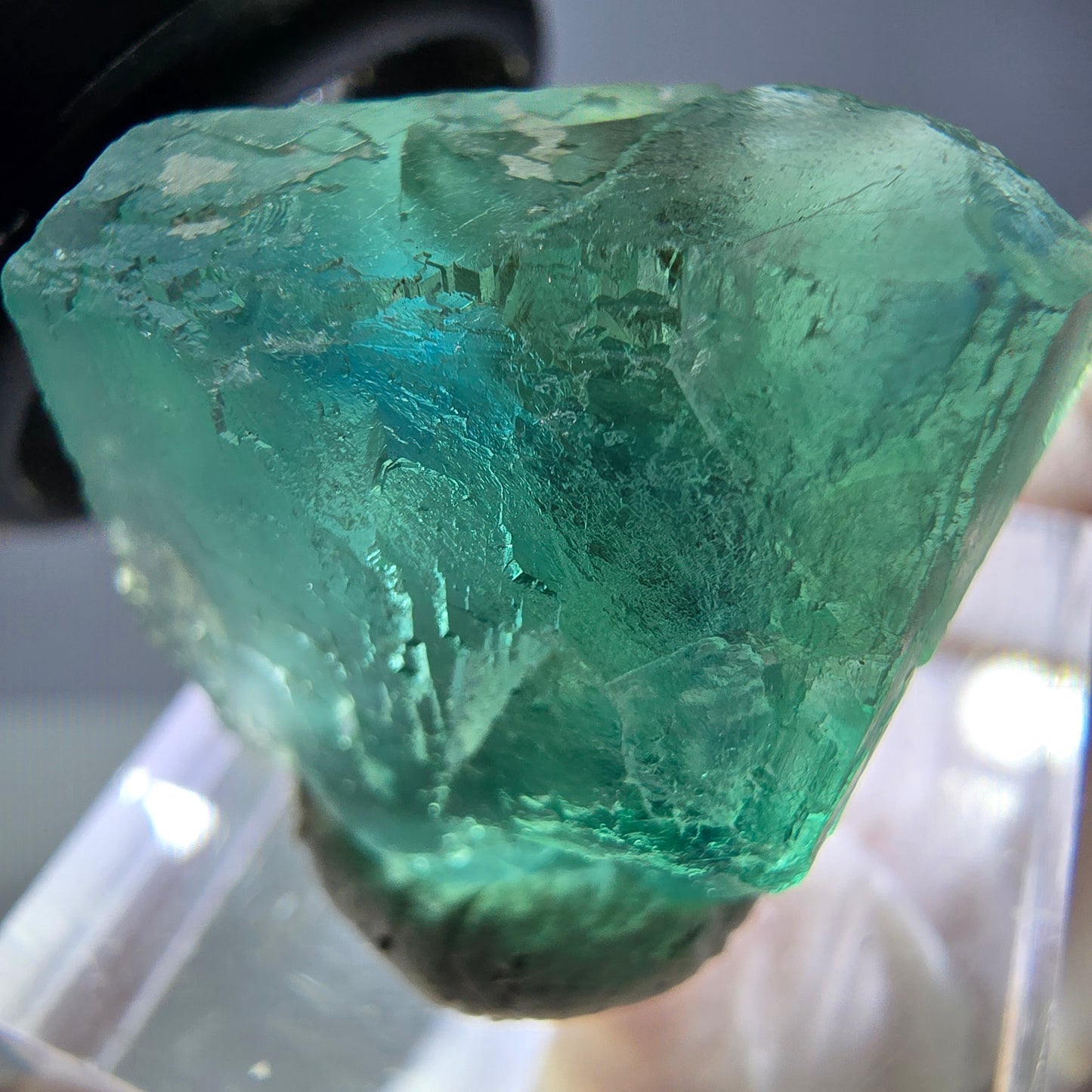 Klarer Phantom Fluorit Würfel parkettiert, grün Okorusu, Namibia 21*20*19mm