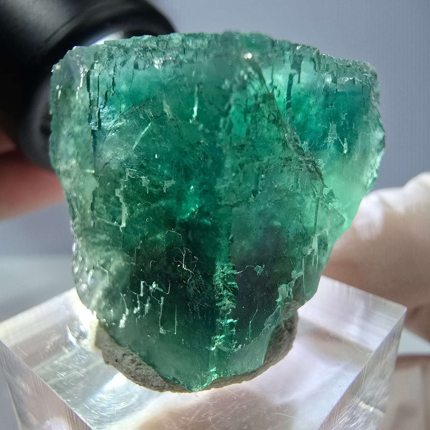 Klarer Phantom Fluorit Würfel parkettiert, grün Okorusu, Namibia 26*25*25mm