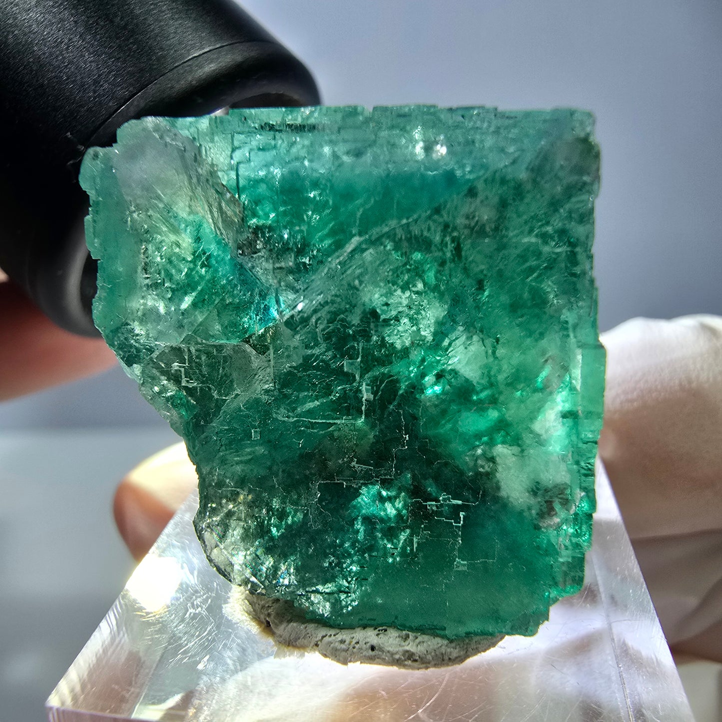 Klarer Phantom Fluorit Würfel parkettiert, grün Okorusu, Namibia 26*25*25mm