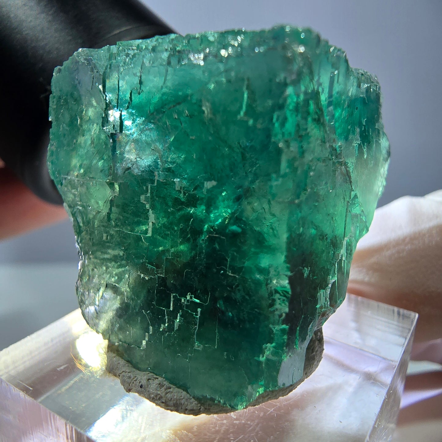 Klarer Phantom Fluorit Würfel parkettiert, grün Okorusu, Namibia 26*25*25mm