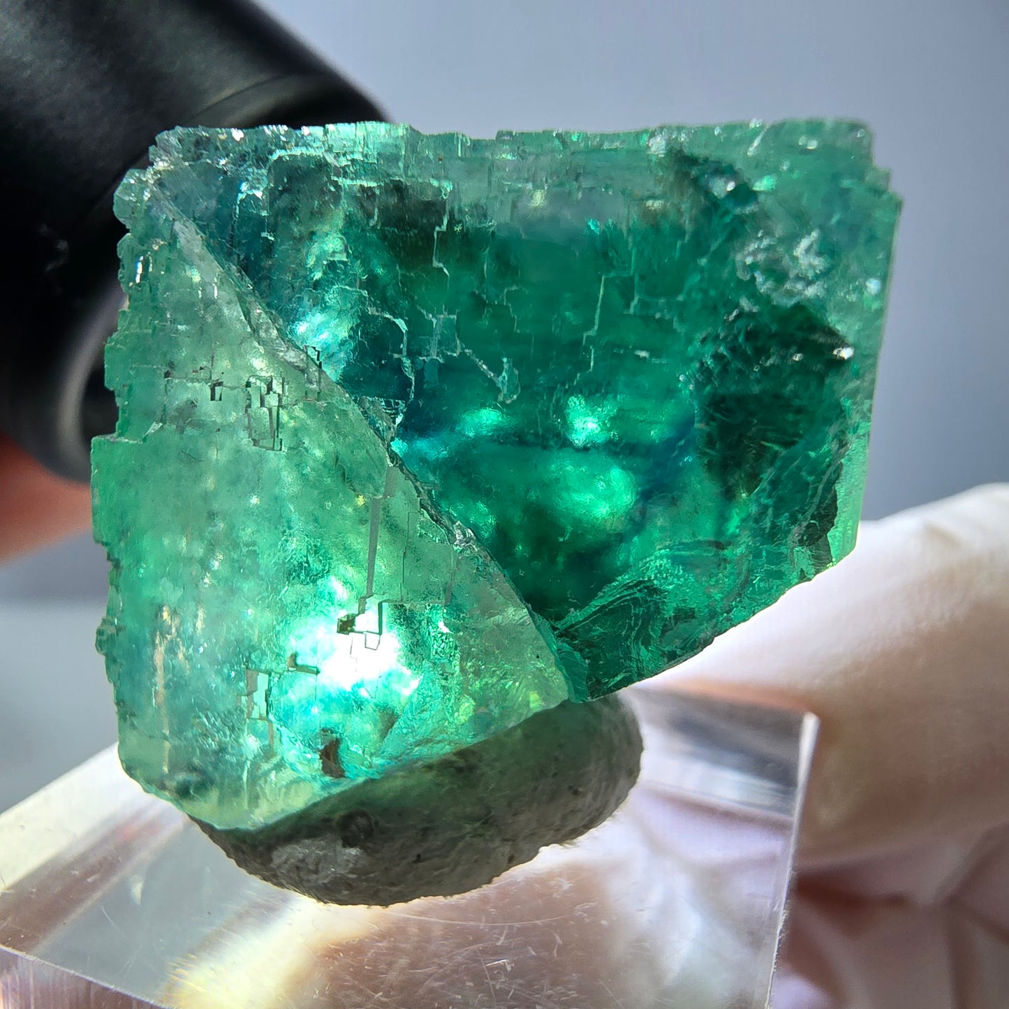Klarer Phantom Fluorit Würfel parkettiert, grün Okorusu, Namibia 26*25*25mm
