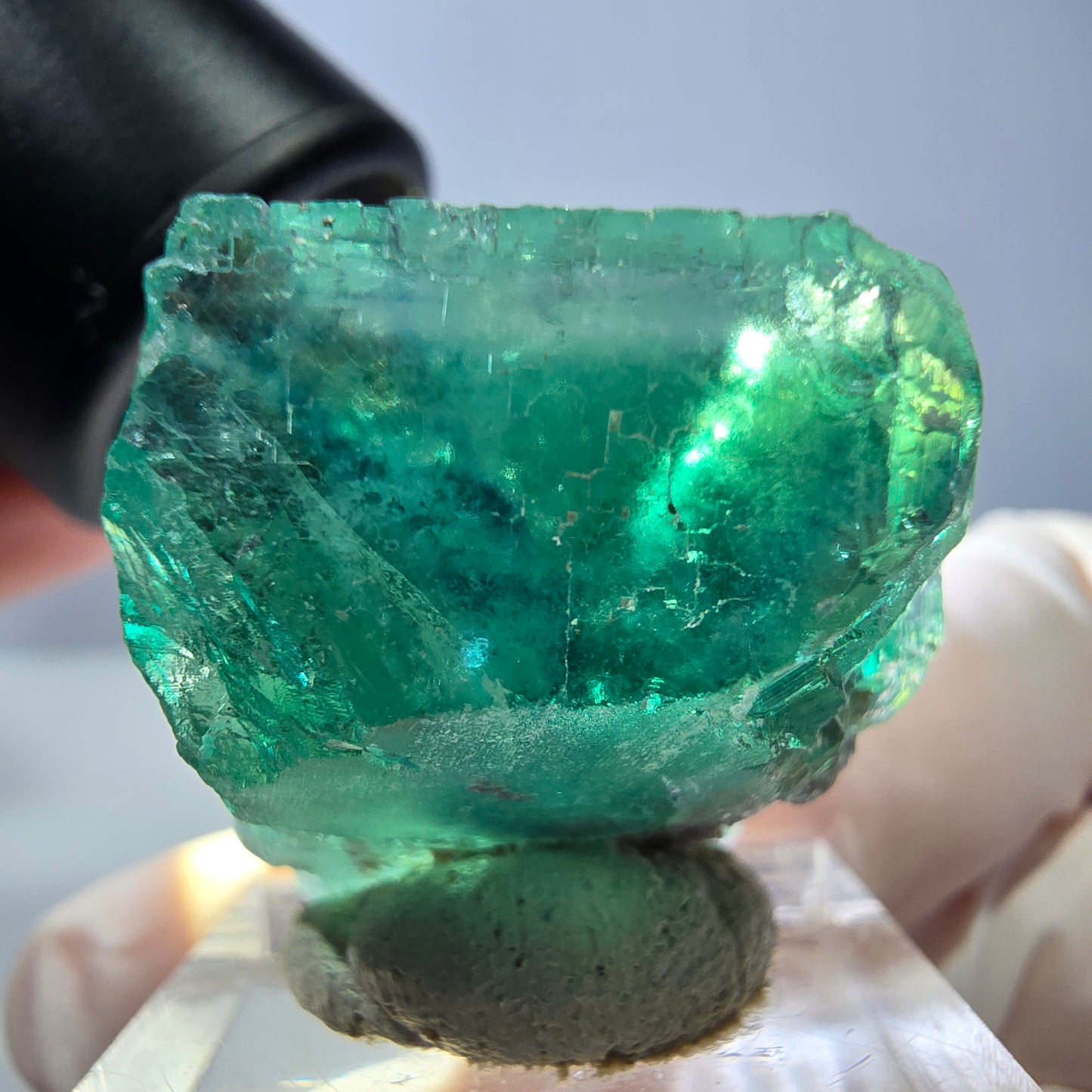 Klarer Phantom Fluorit Würfel parkettiert, grün Okorusu, Namibia 26*25*25mm