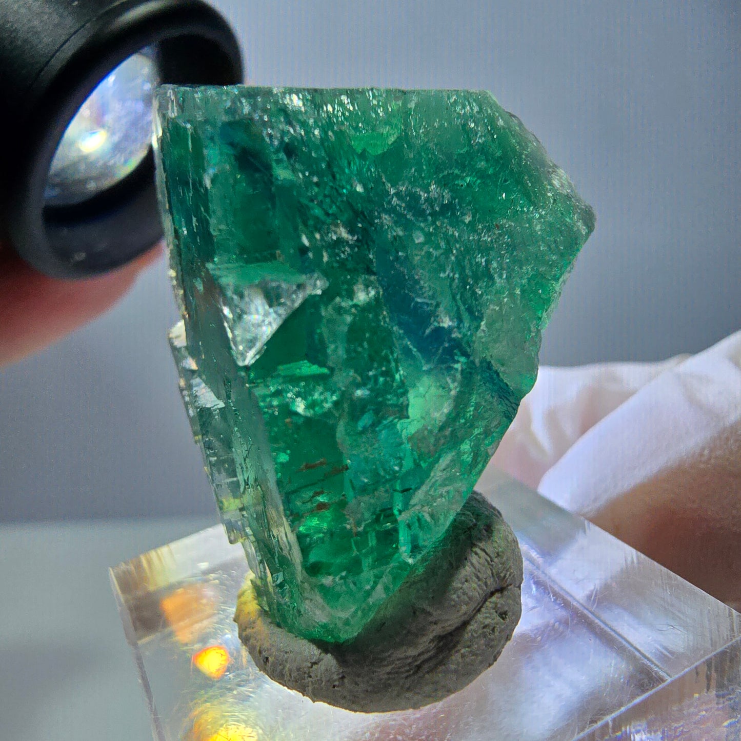 Klarer Phantom Fluorit Würfel parkettiert, grün Okorusu, Namibia 38*25*25mm