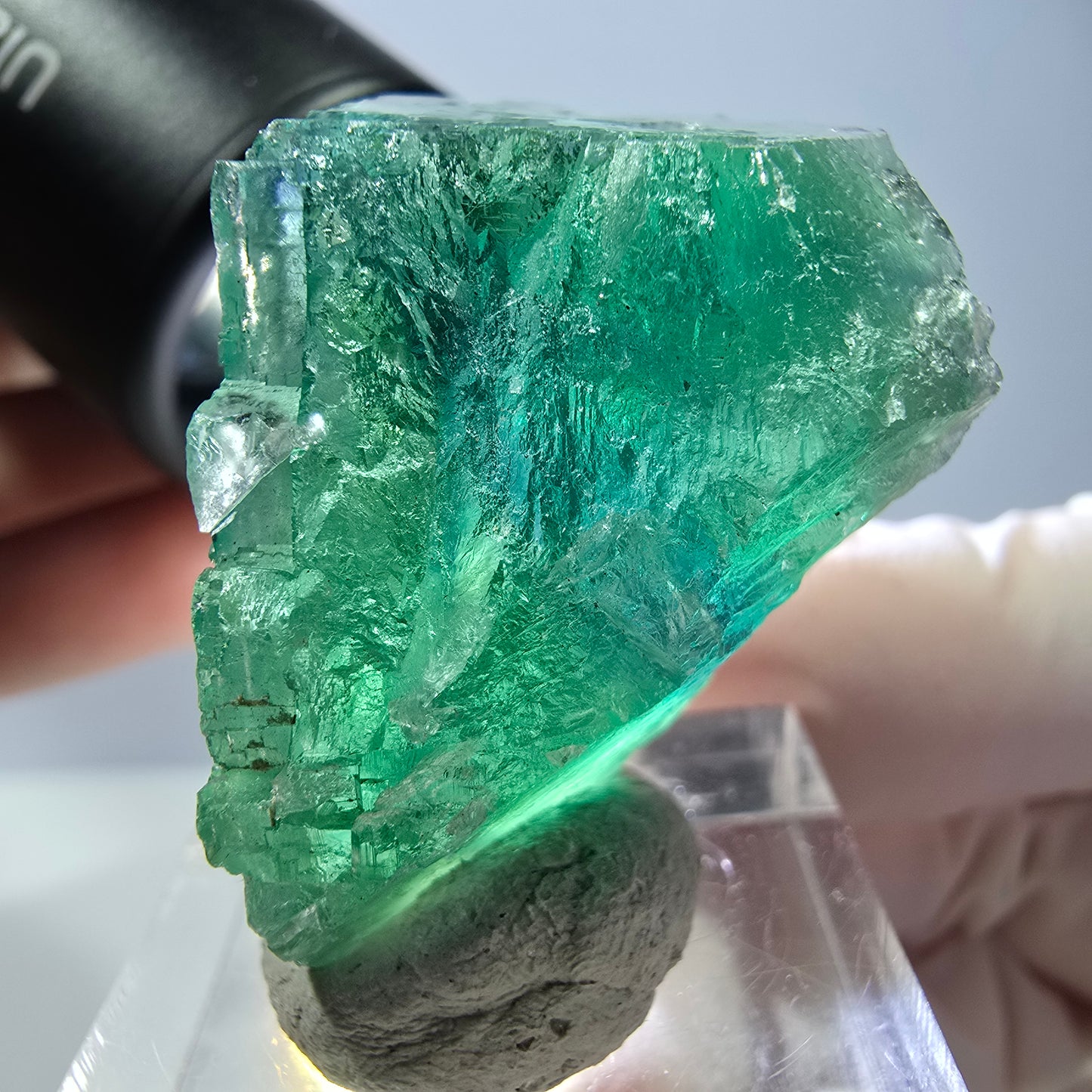 Klarer Phantom Fluorit Würfel parkettiert, grün Okorusu, Namibia 38*25*25mm