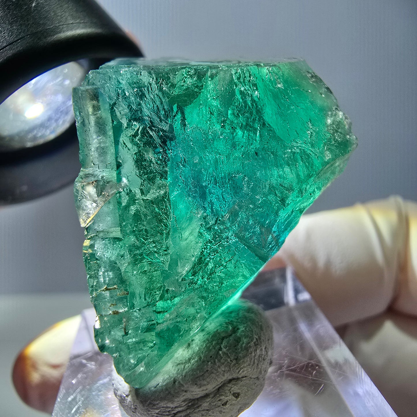 Klarer Phantom Fluorit Würfel parkettiert, grün Okorusu, Namibia 38*25*25mm