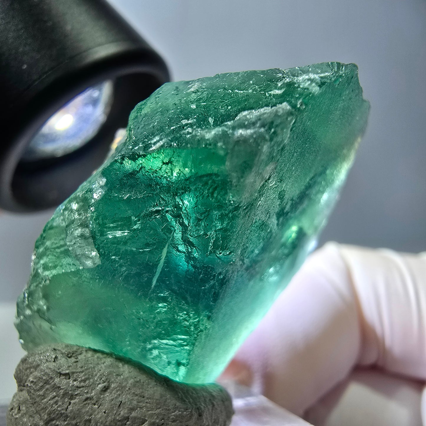 Klarer Phantom Fluorit Würfel parkettiert, grün Okorusu, Namibia 38*25*25mm