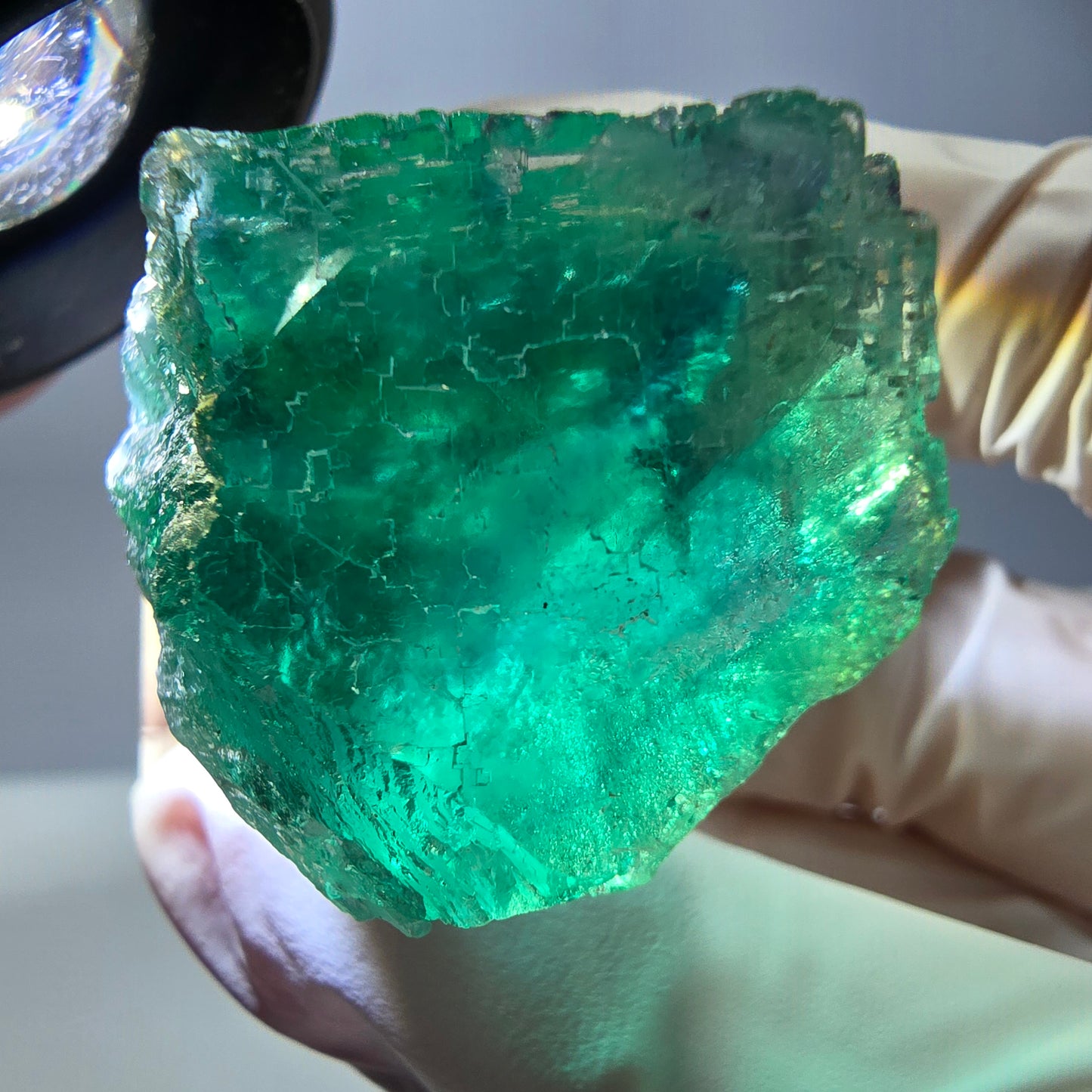 Klarer Phantom Fluorit Würfel parkettiert, grün Okorusu, Namibia 38*25*25mm
