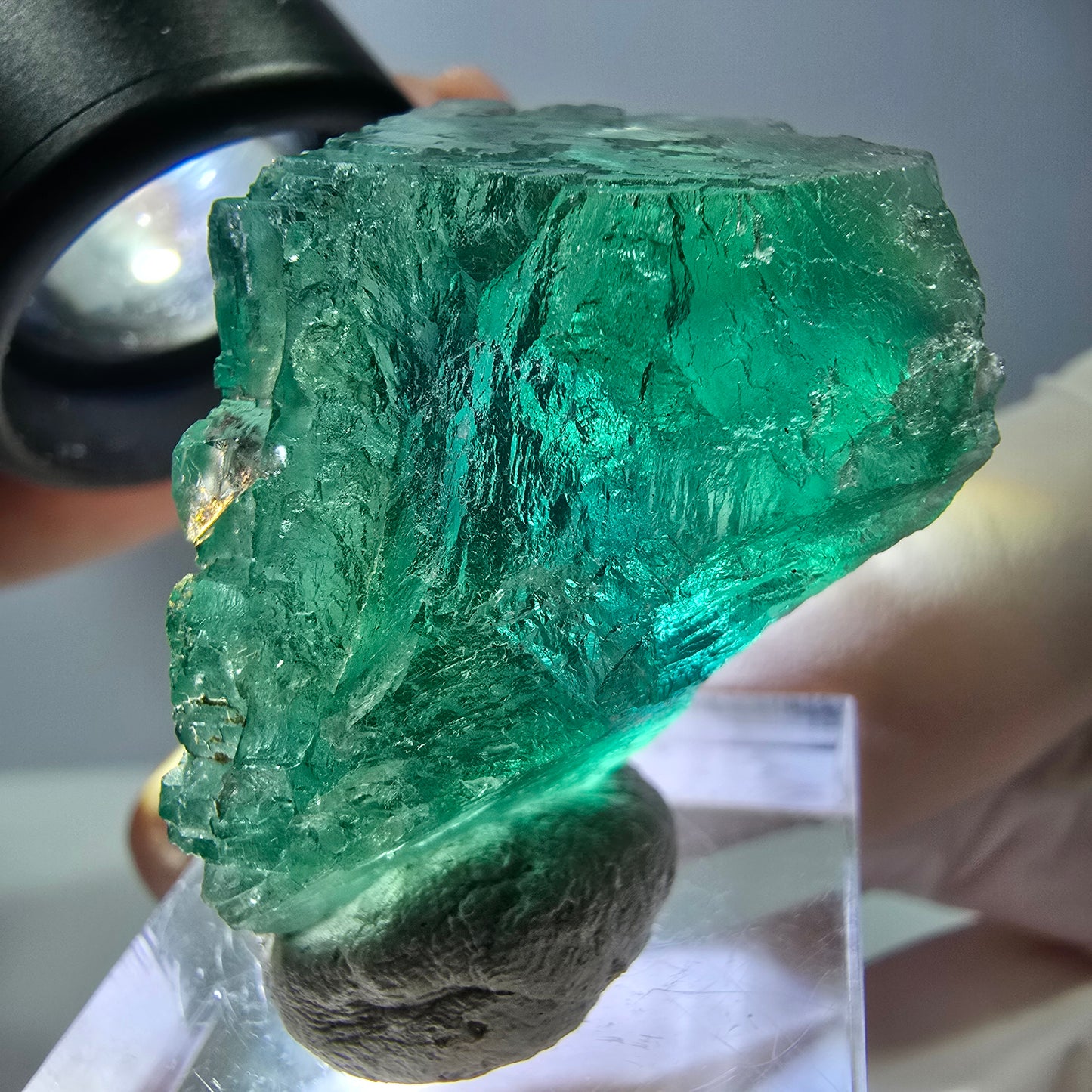 Klarer Phantom Fluorit Würfel parkettiert, grün Okorusu, Namibia 38*25*25mm