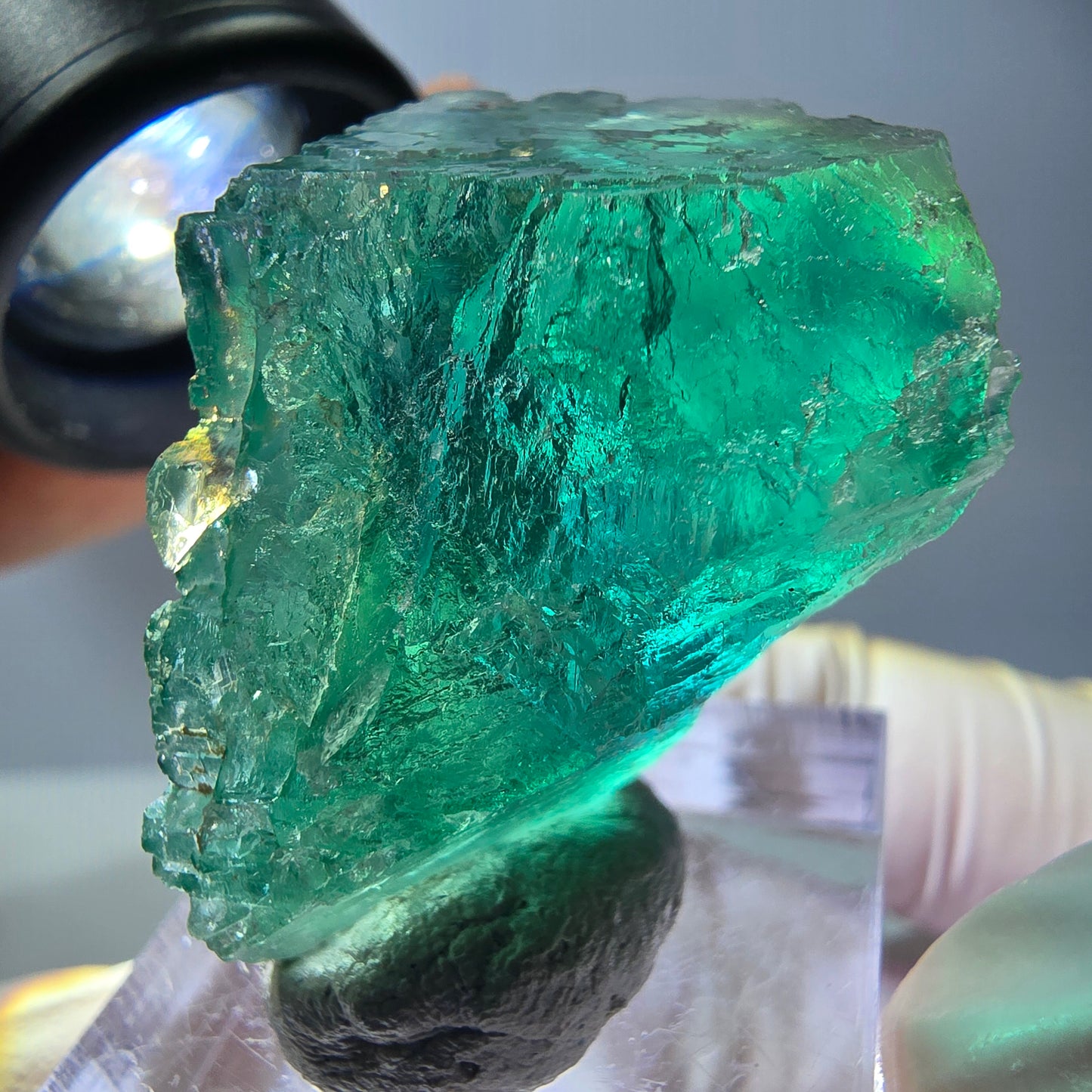 Klarer Phantom Fluorit Würfel parkettiert, grün Okorusu, Namibia 38*25*25mm