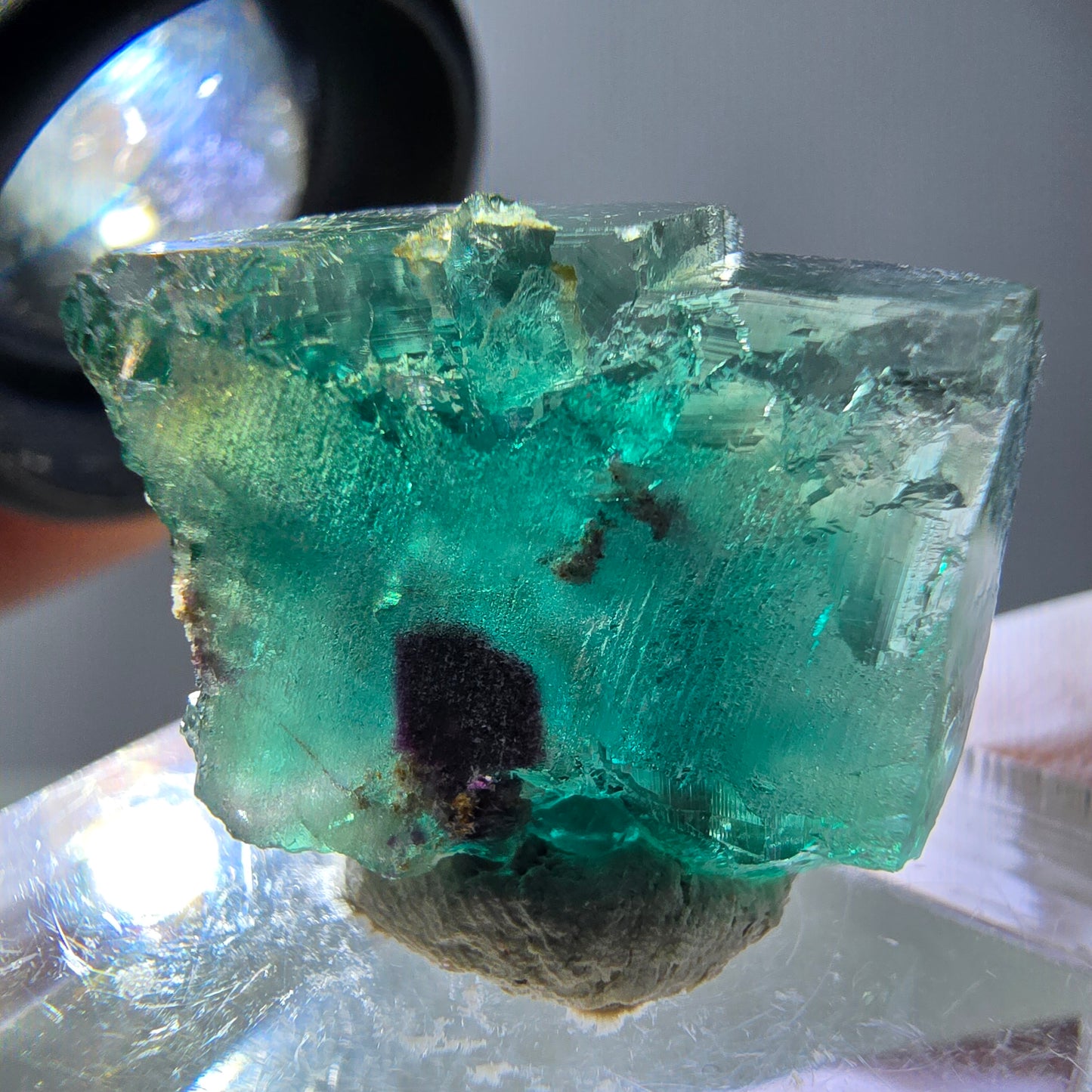 Klarer Phantom Fluorit Würfel parkettiert, grün Okorusu, Namibia 19*16*14mm