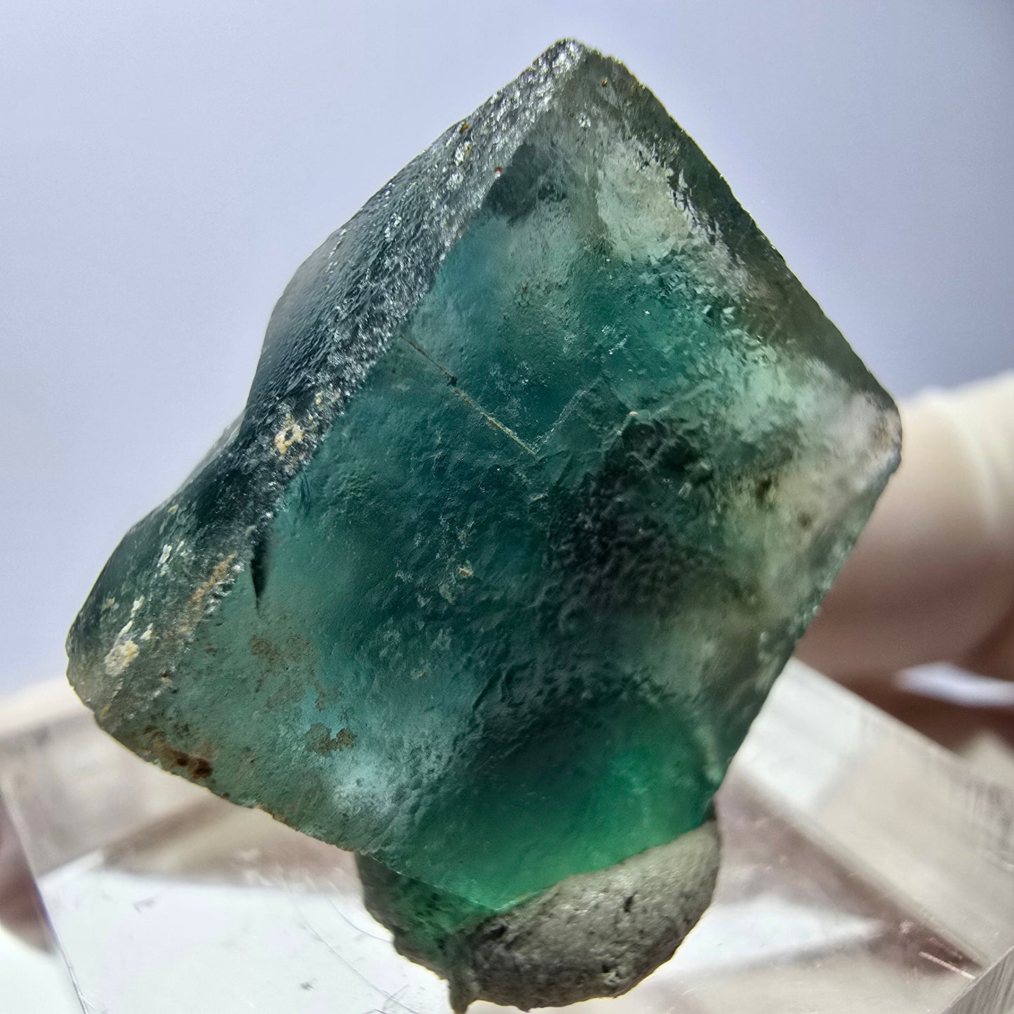 Klarer Phantom Fluorit Würfel parkettiert, grün Okorusu, Namibia 20*19*10mm