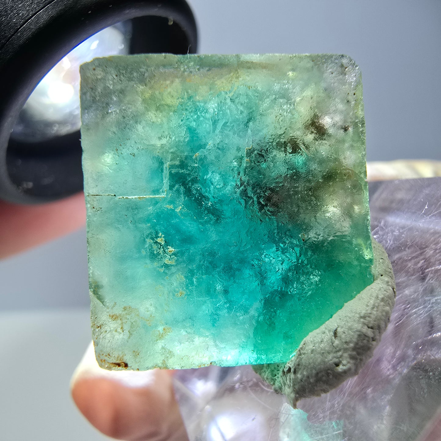 Klarer Phantom Fluorit Würfel parkettiert, grün Okorusu, Namibia 20*19*10mm