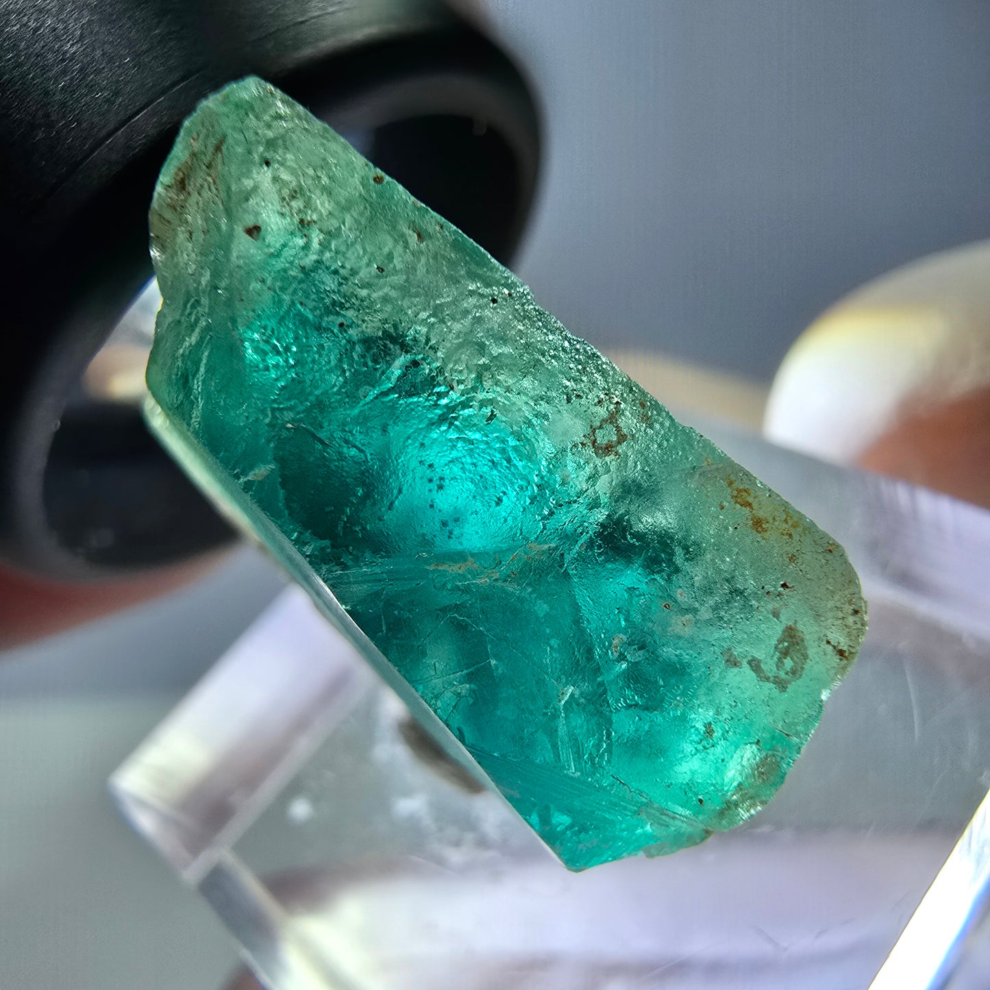 Klarer Phantom Fluorit Würfel parkettiert, grün Okorusu, Namibia 20*19*10mm