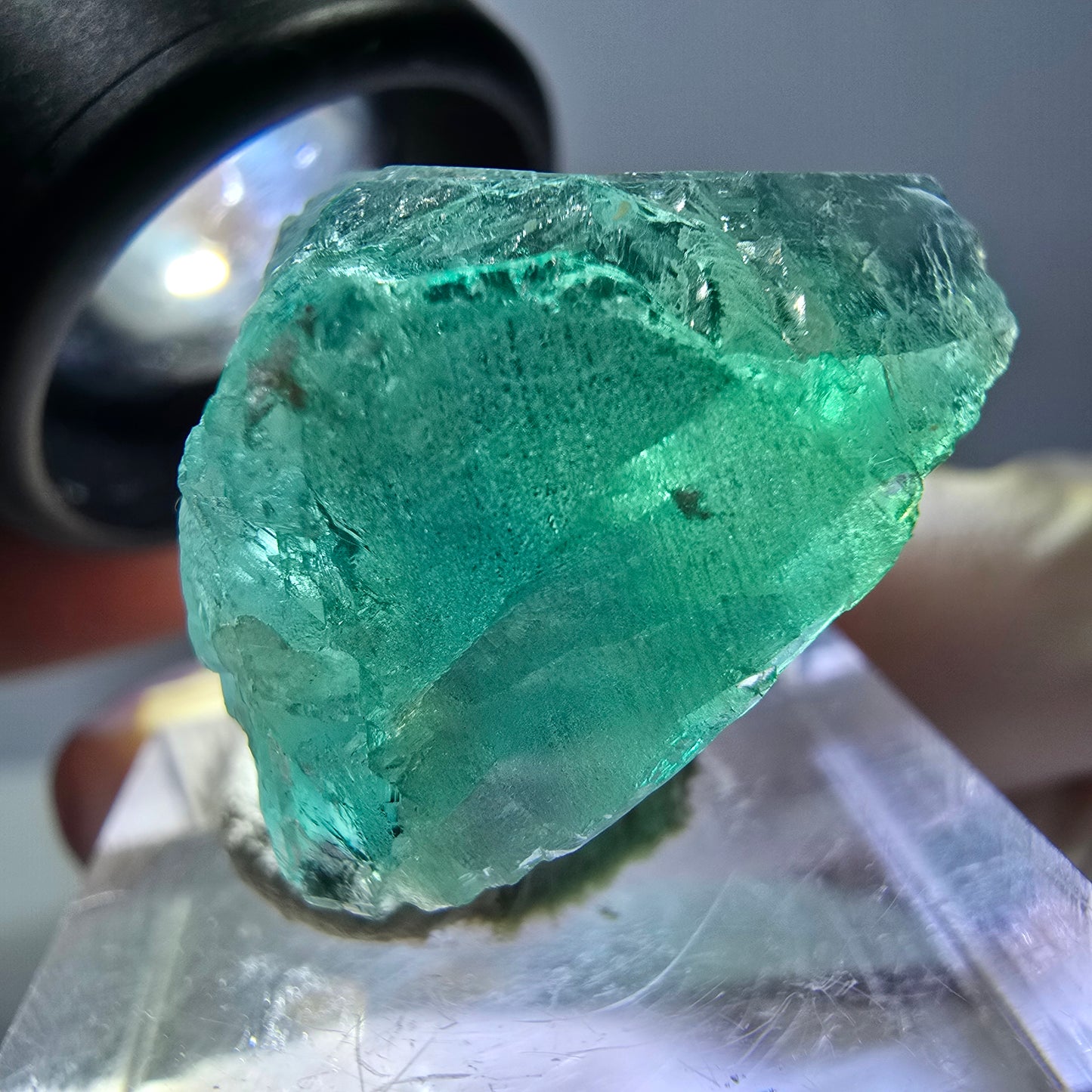 Klarer Phantom Fluorit Würfel parkettiert, grün Okorusu, Namibia 23*20*20mm