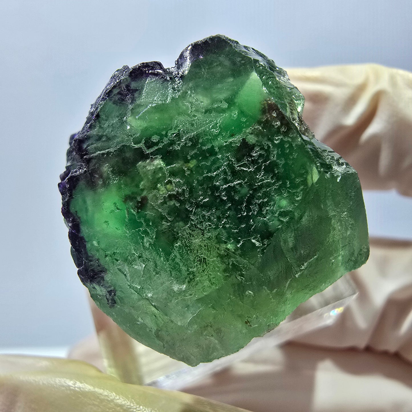 Phantom Fluorit Würfel parkettiert, zonal, grün lila Okorusu, Namibia 31*22*20mm