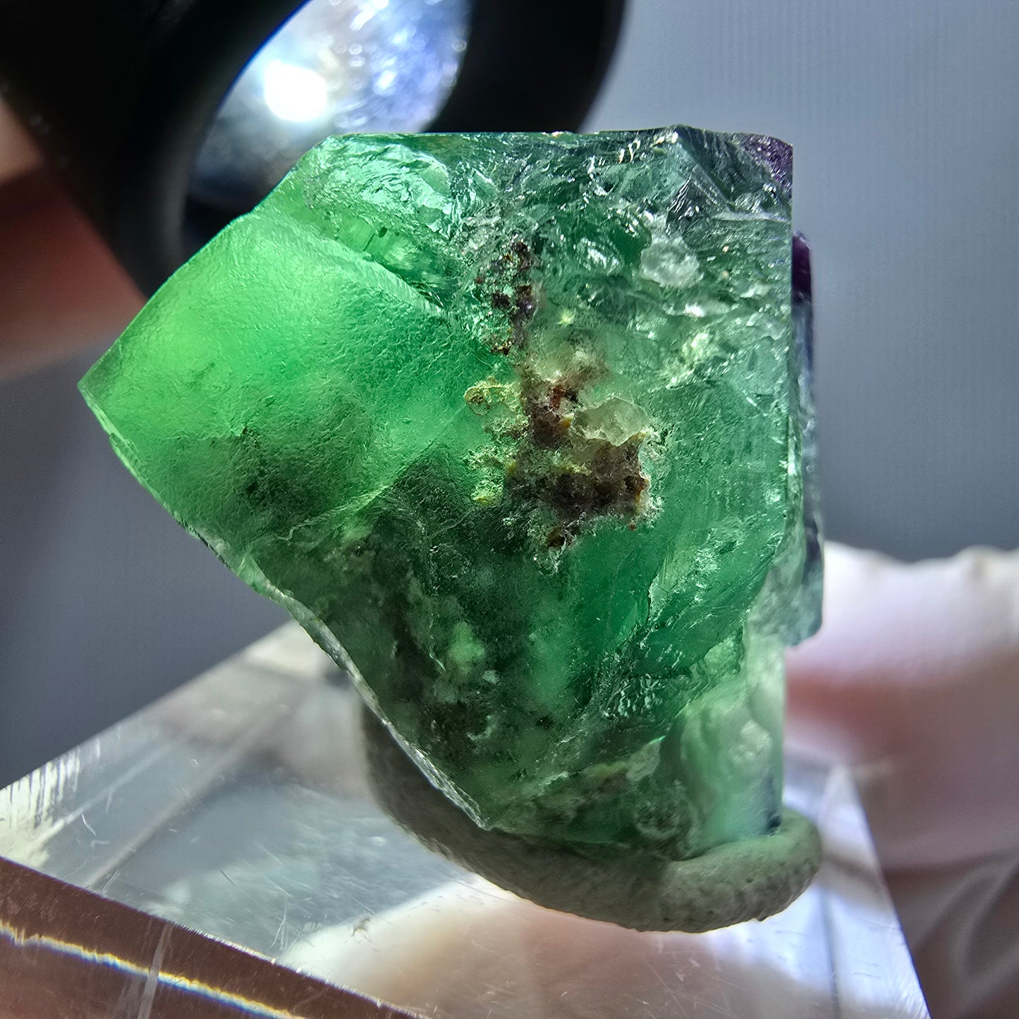 Phantom Fluorit Würfel parkettiert, zonal, grün lila Okorusu, Namibia 31*22*20mm