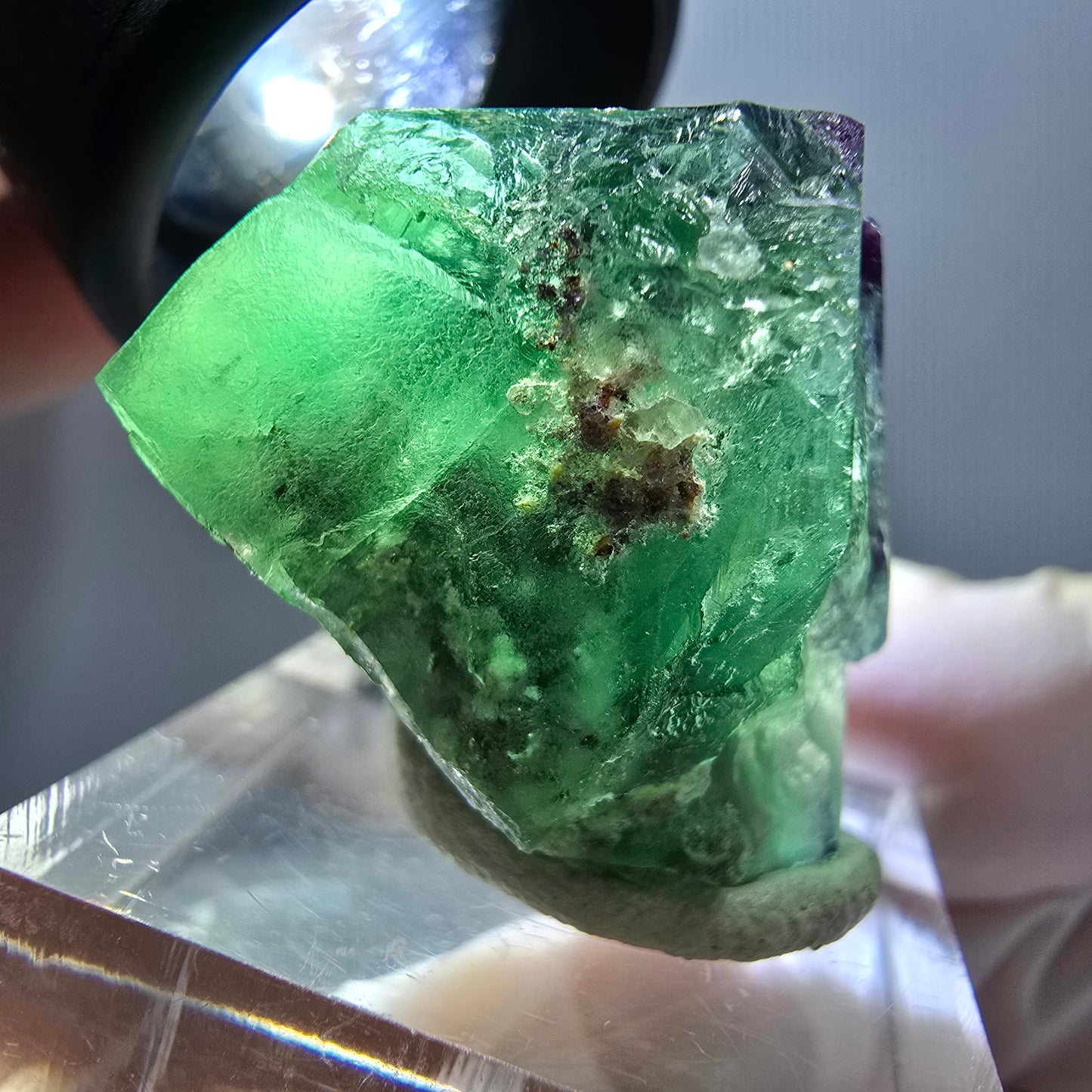 Phantom Fluorit Würfel parkettiert, zonal, grün lila Okorusu, Namibia 31*22*20mm