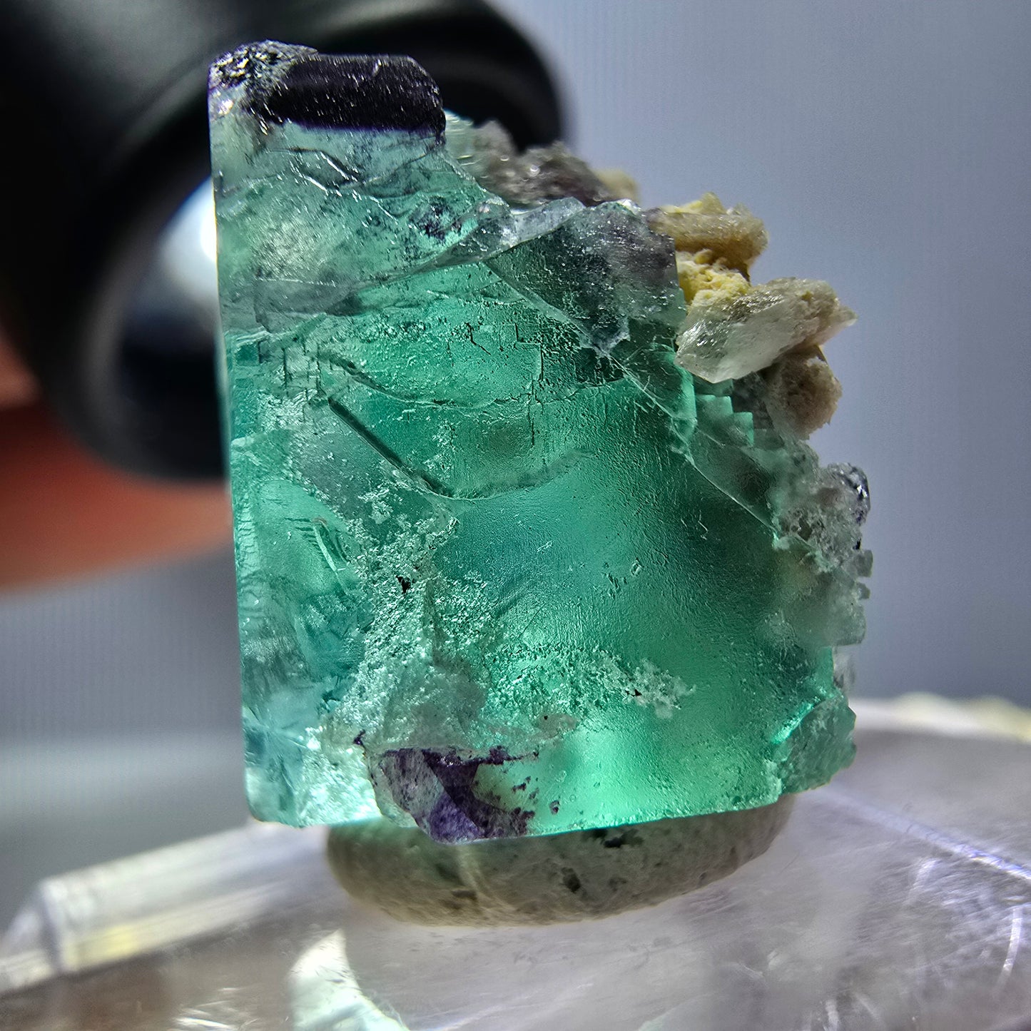 Phantom Fluorit Würfel parkettiert, zonal, grün lila Okorusu, Namibia 18*17*15mm