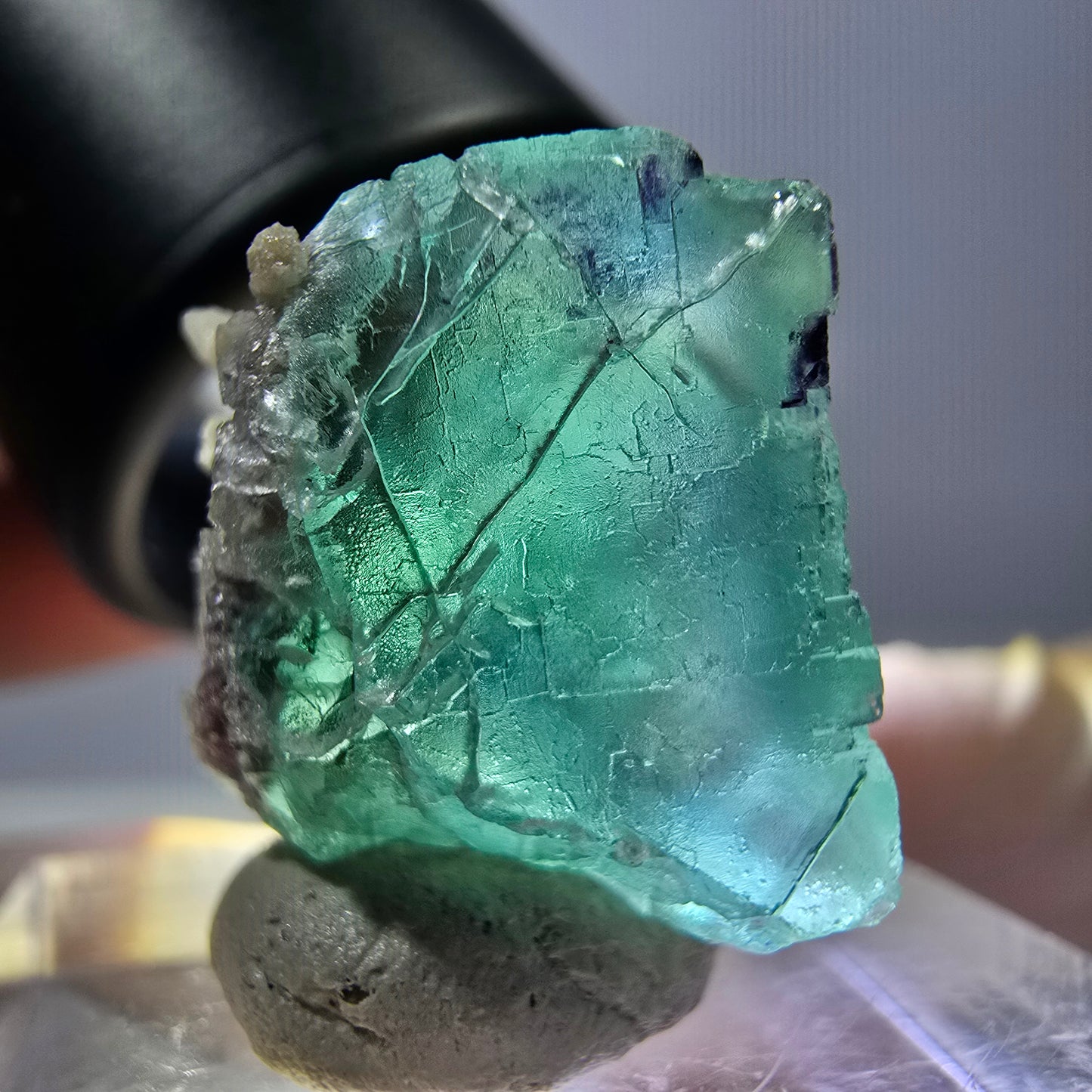 Phantom Fluorit Würfel parkettiert, zonal, grün lila Okorusu, Namibia 18*17*15mm