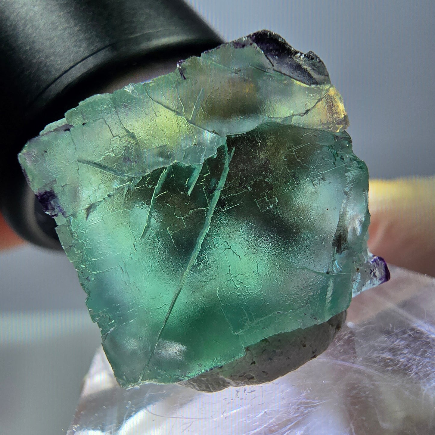 Phantom Fluorit Würfel parkettiert, zonal, grün lila Okorusu, Namibia 18*17*15mm