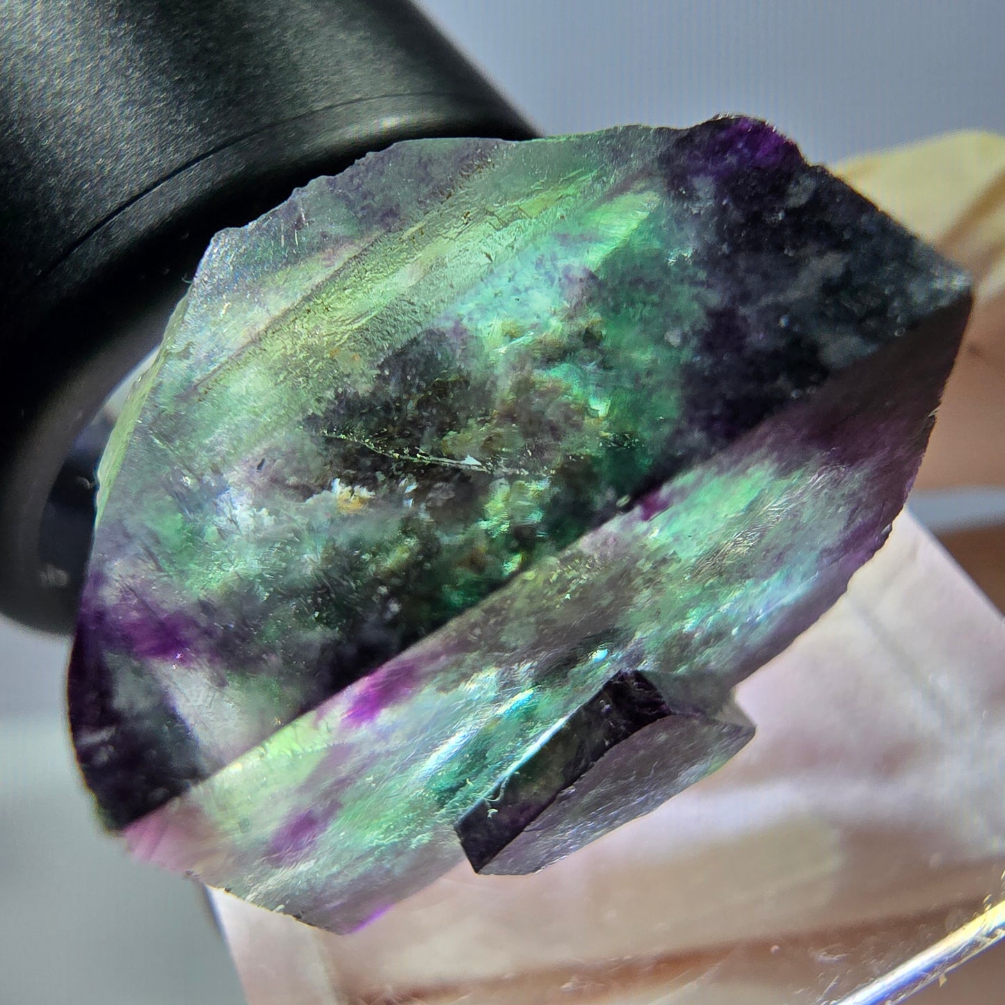 Phantom Fluorit Würfel parkettiert, zonal, grün lila Okorusu, Namibia 20*18*15mm