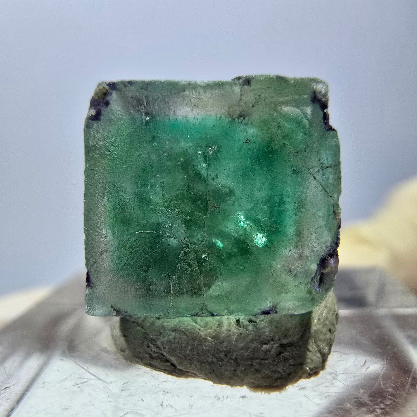 Phantom Fluorit Würfel parkettiert, grün lila Okorusu, Namibia 12*12*12mm