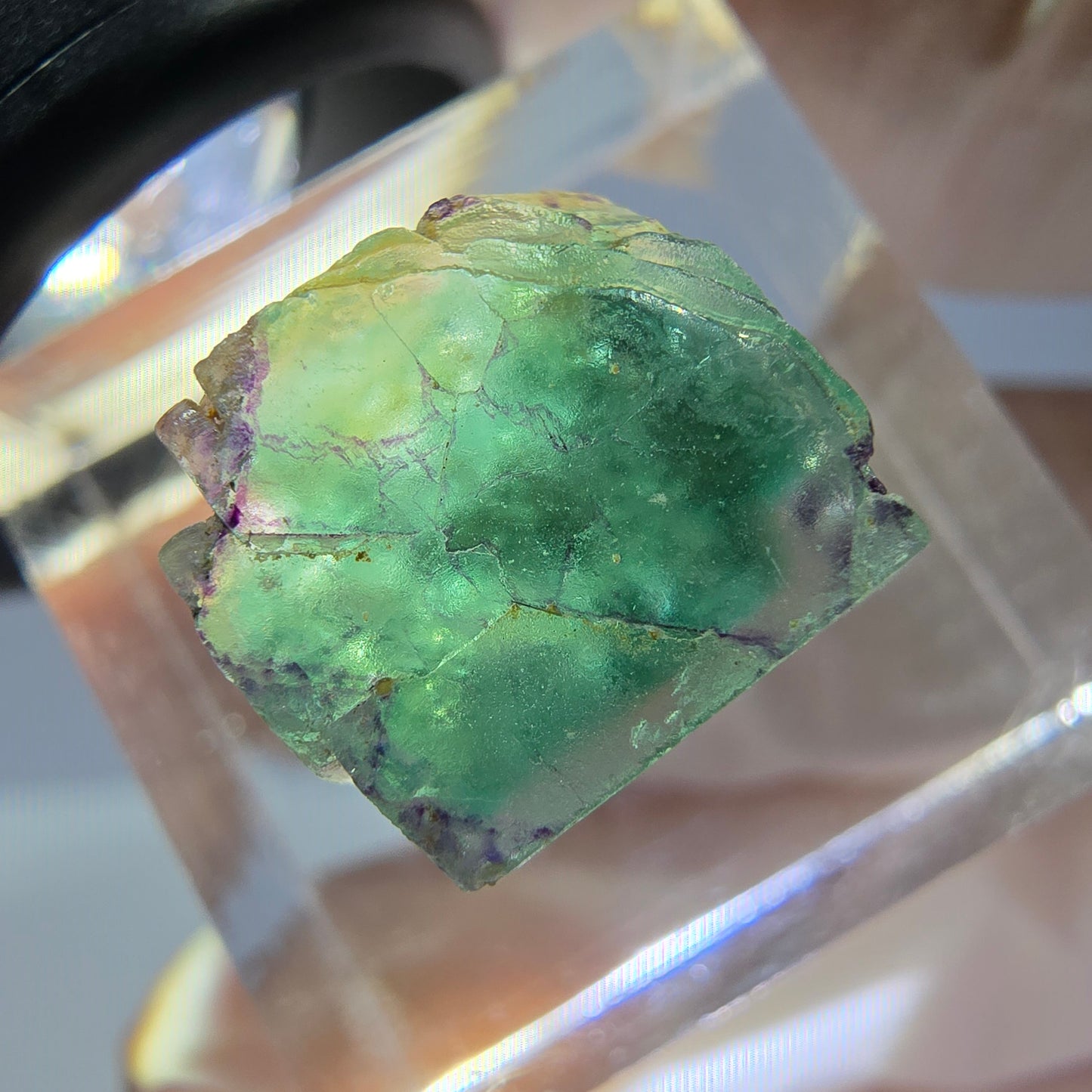 Phantom Fluorit Würfel parkettiert, grün lila Okorusu, Namibia 12*12*12mm