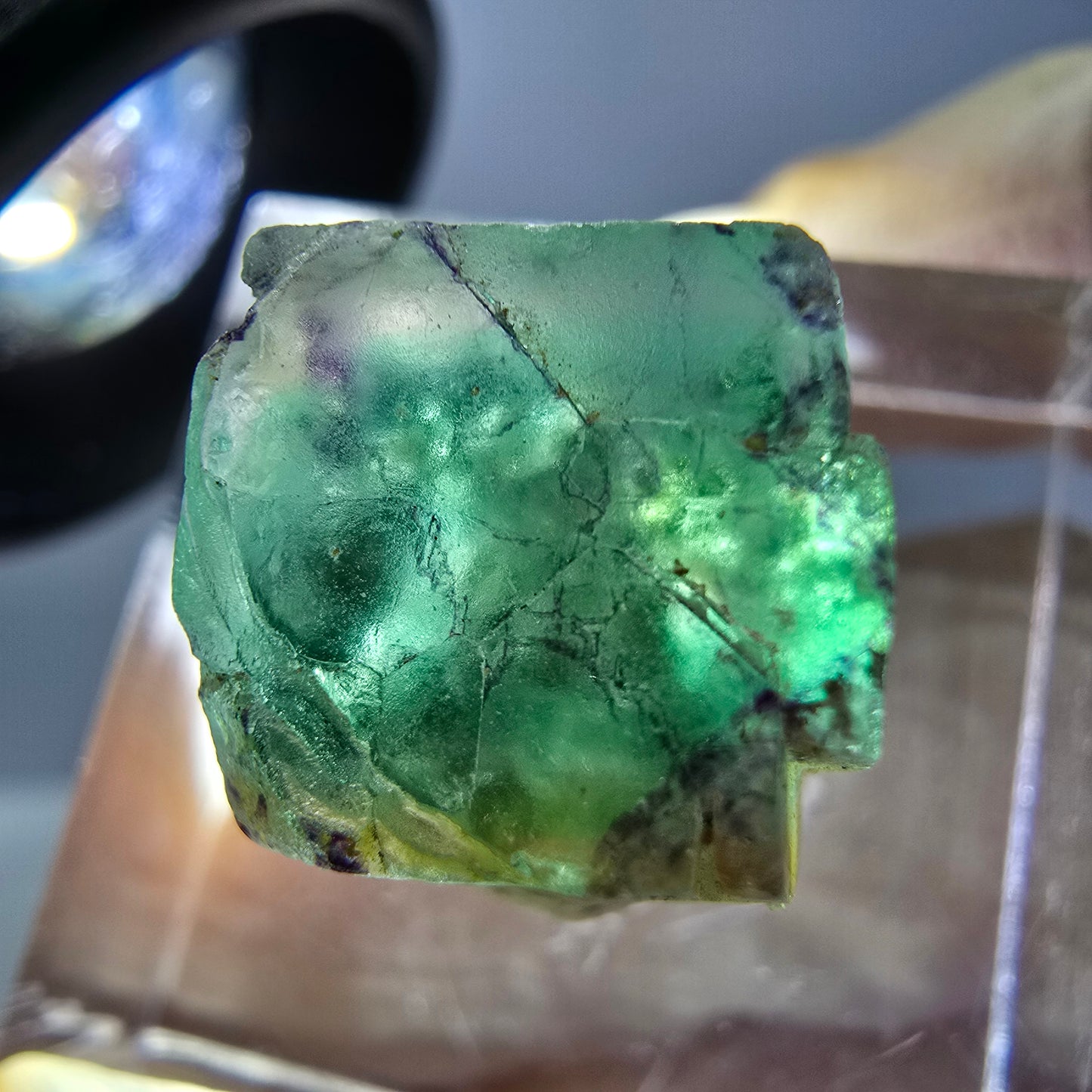 Phantom Fluorit Würfel parkettiert, grün lila Okorusu, Namibia 12*12*12mm
