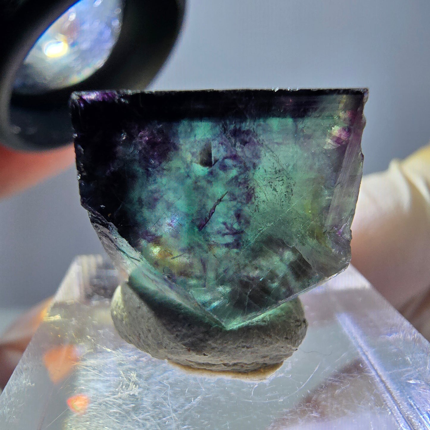 Phantom Fluorit Würfel parkettiert, grün lila Okorusu, Namibia 17*17*17mm