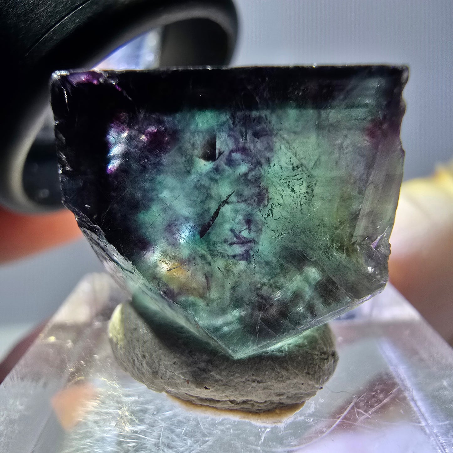 Phantom Fluorit Würfel parkettiert, grün lila Okorusu, Namibia 17*17*17mm