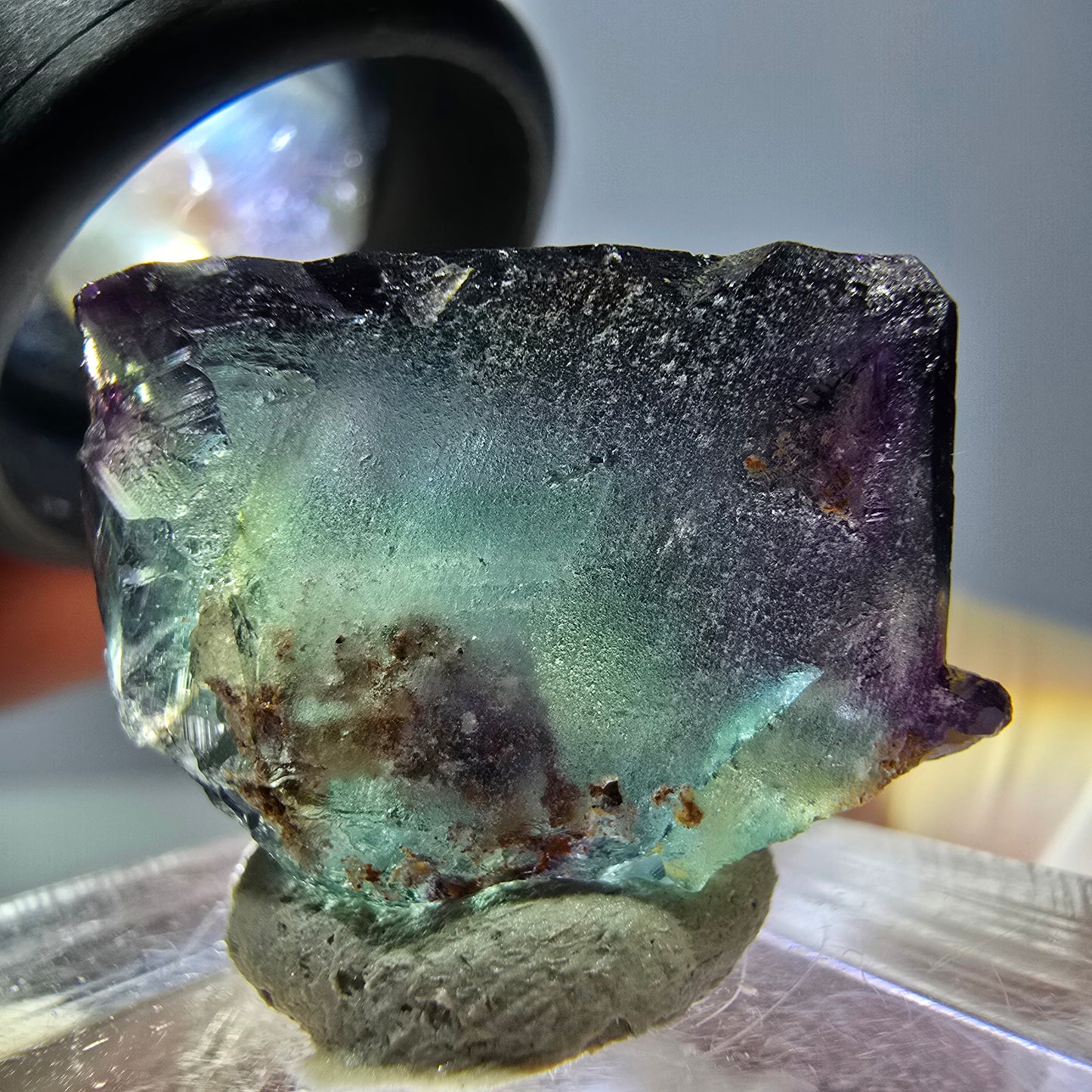 Phantom Fluorit Würfel parkettiert, grün lila Okorusu, Namibia 17*17*17mm