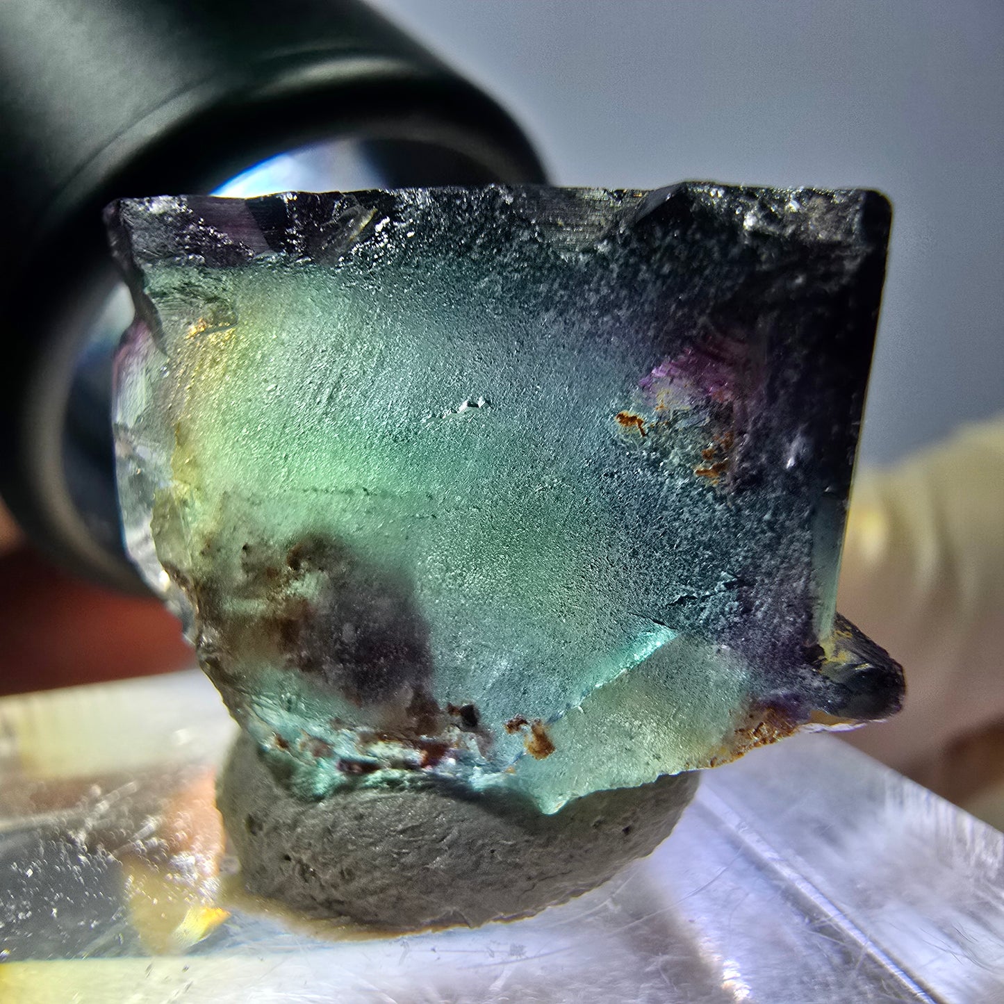 Phantom Fluorit Würfel parkettiert, grün lila Okorusu, Namibia 17*17*17mm