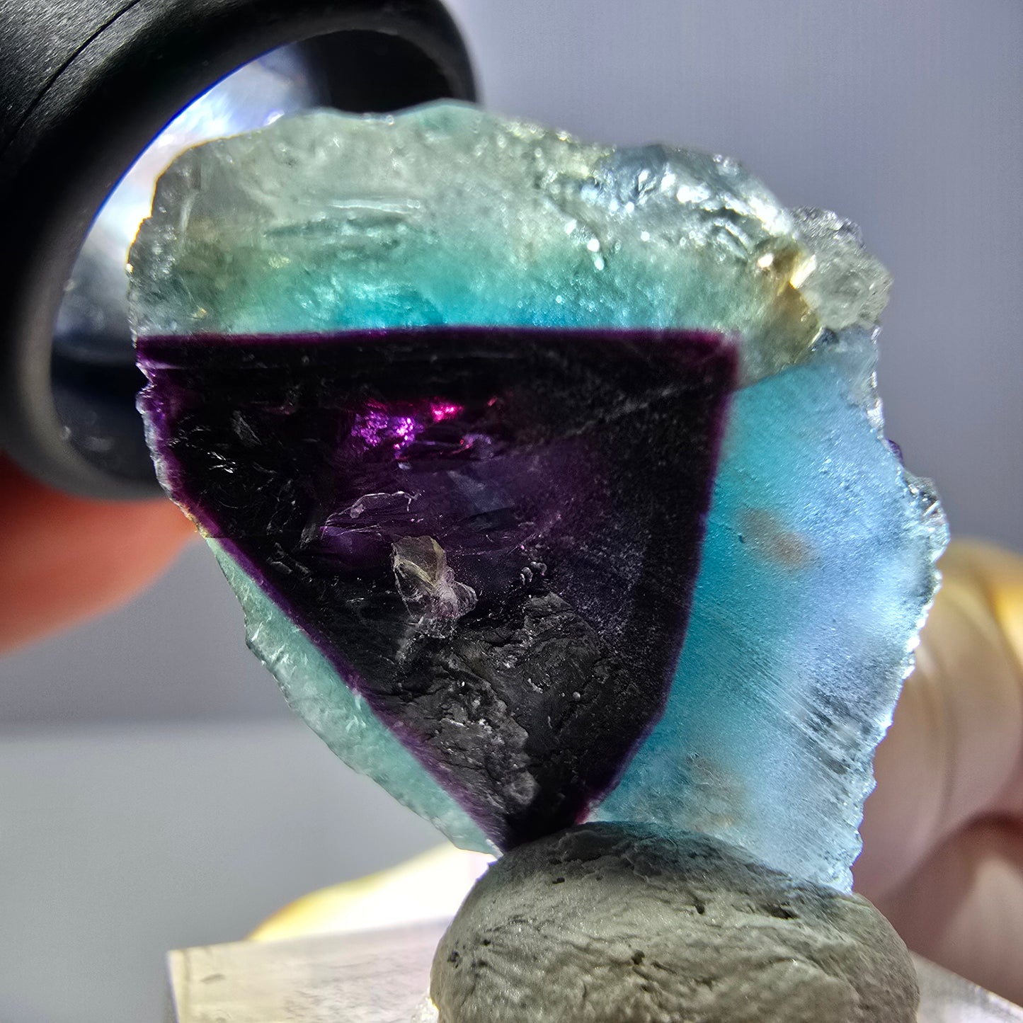 Phantom Fluorit Würfel parkettiert, grün lila Okorusu, Namibia 27*20*16mm
