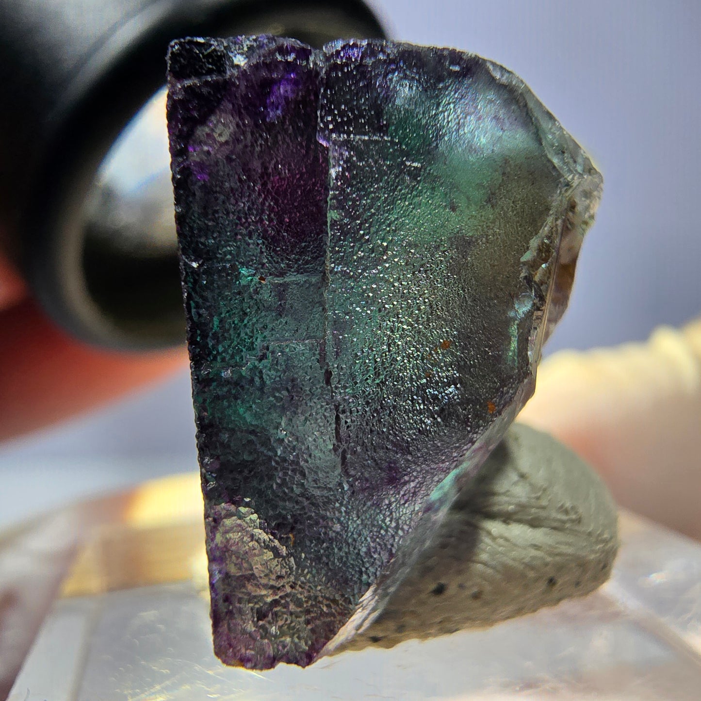 Phantom Fluorit Würfel parkettiert, grün lila Okorusu, Namibia 23*22*20mm