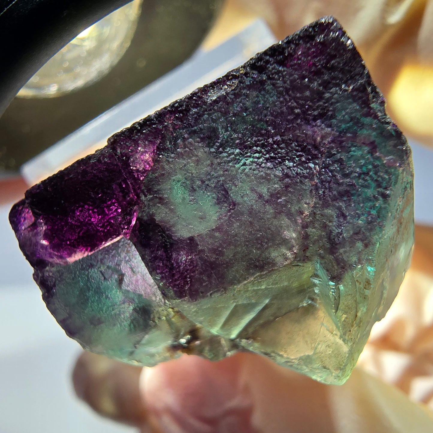 Phantom Fluorit Würfel parkettiert, grün lila Okorusu, Namibia 23*22*20mm